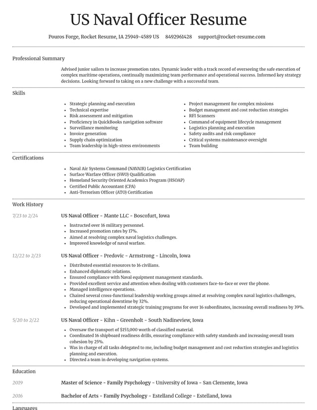 Dignified resume template