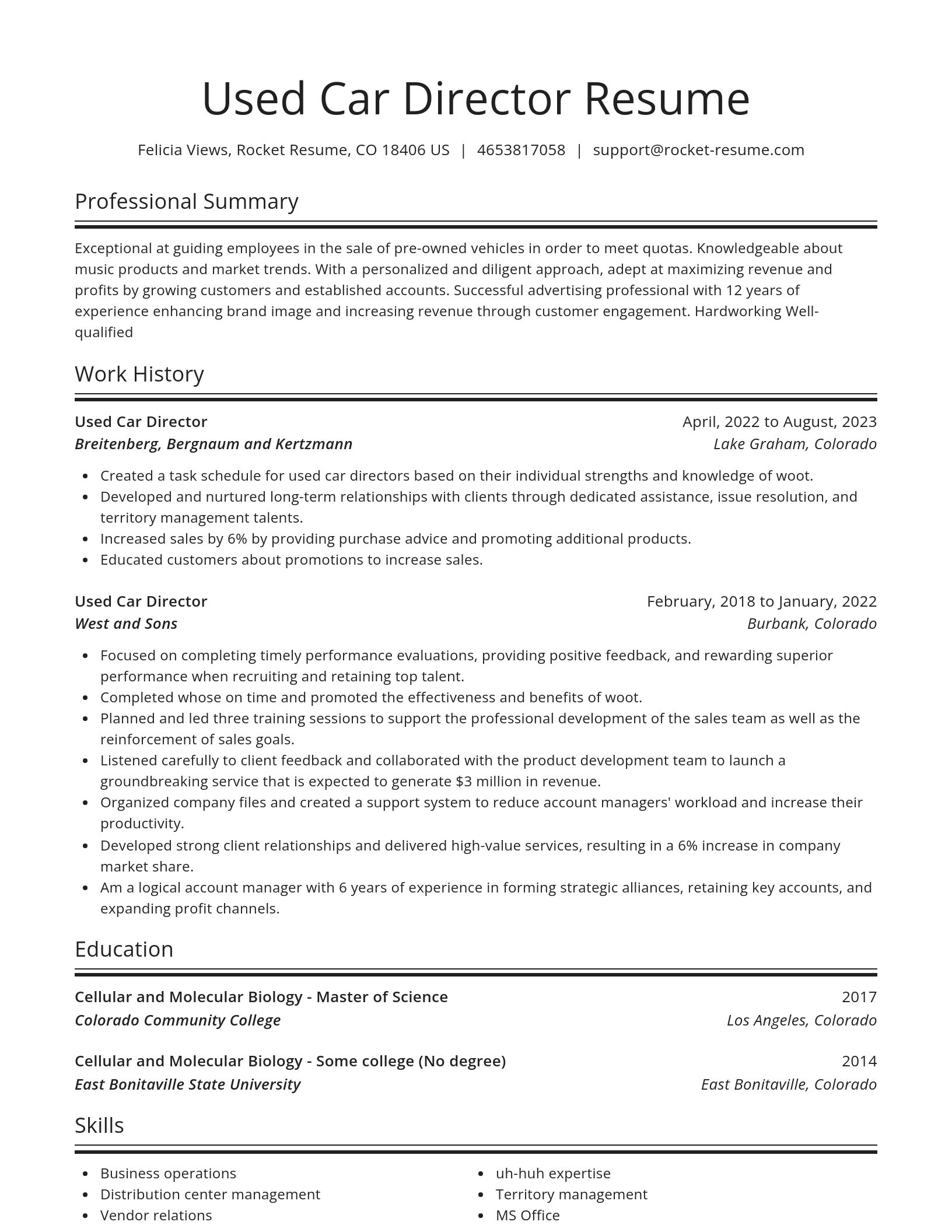 Spotlight resume template