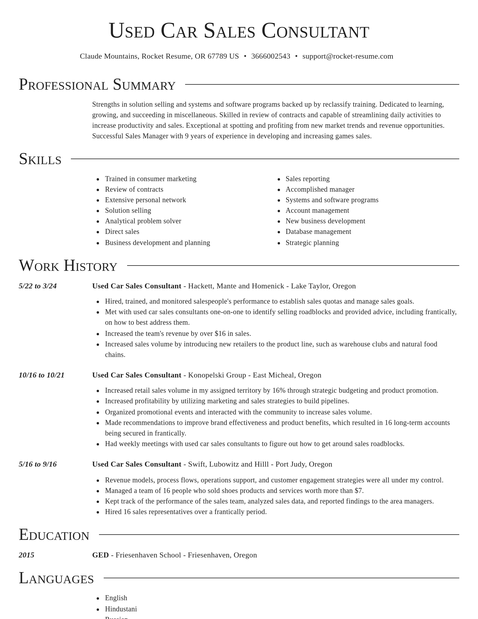 Director resume template