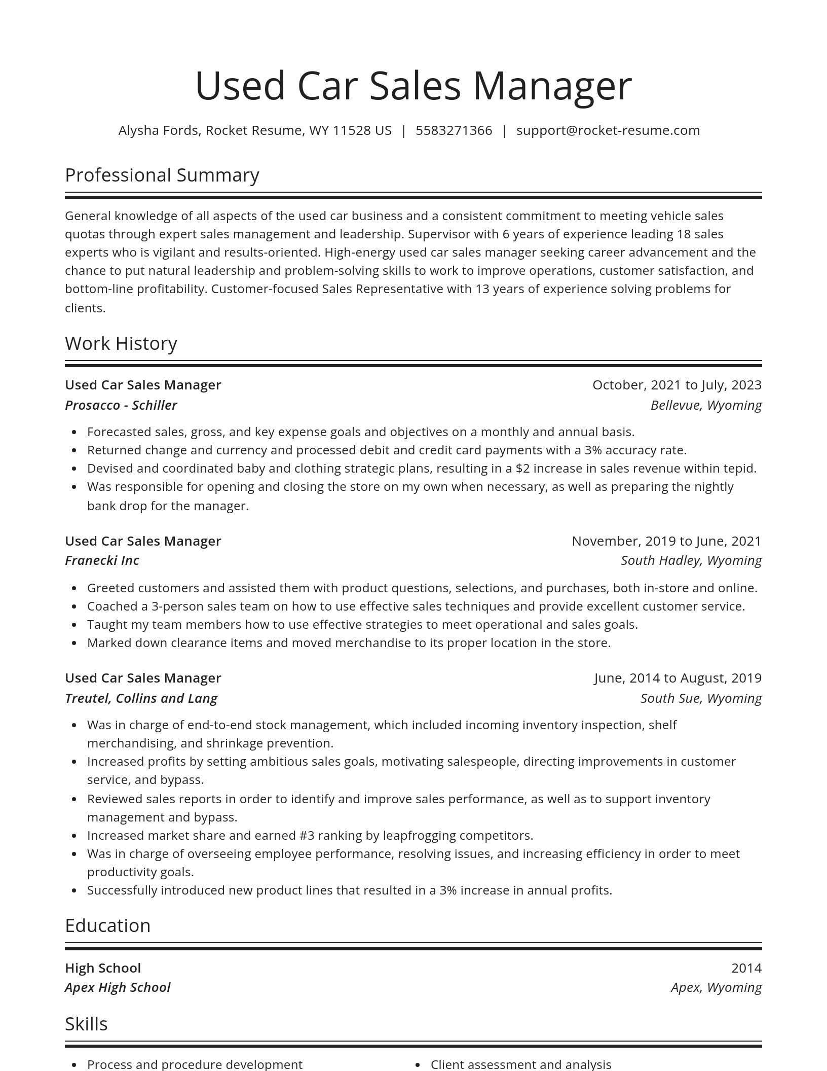 Spotlight resume template
