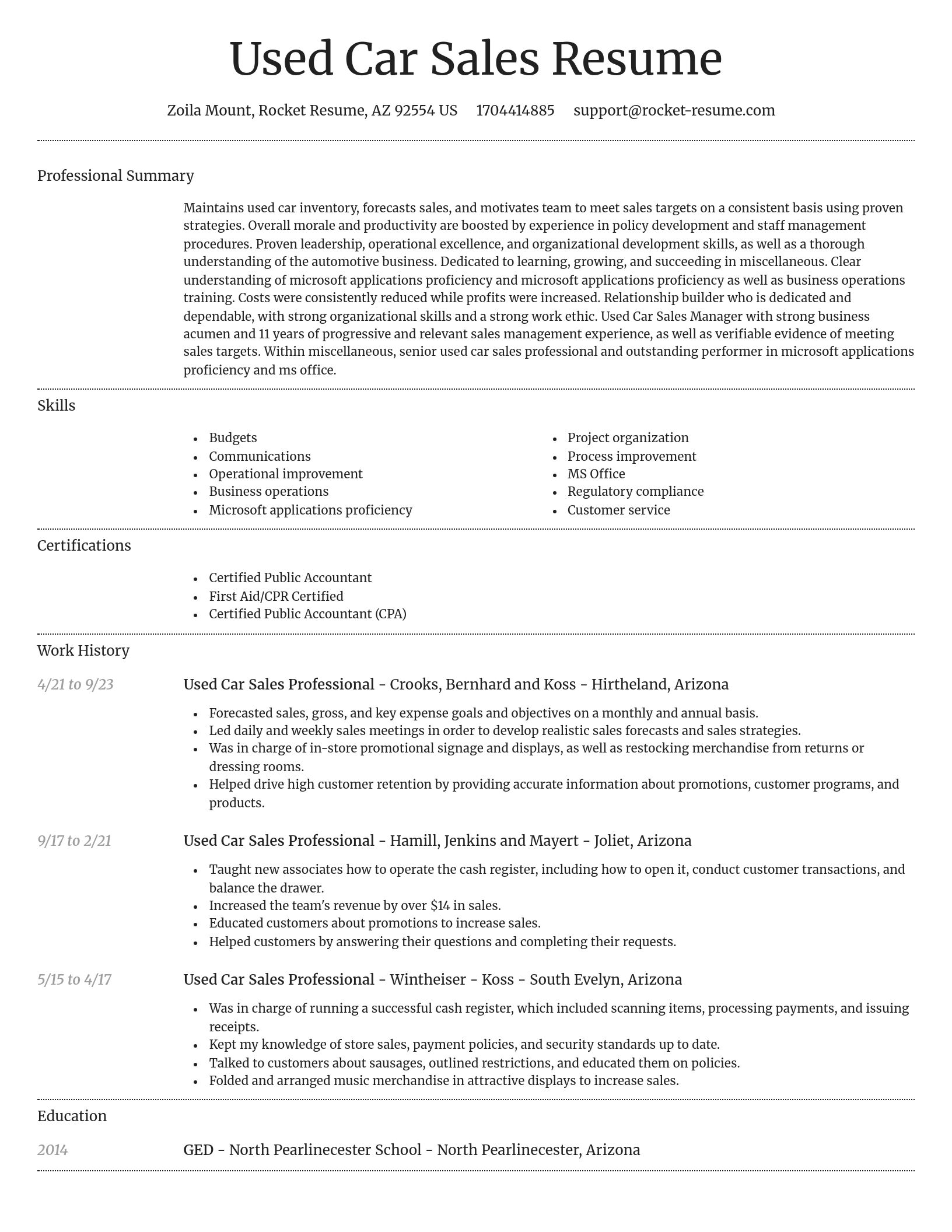 Dignified resume template