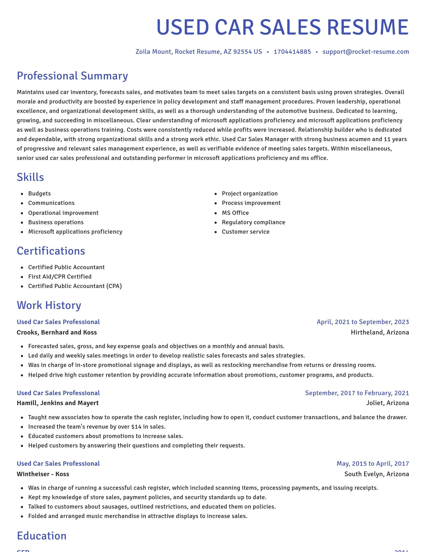 Novel resume template