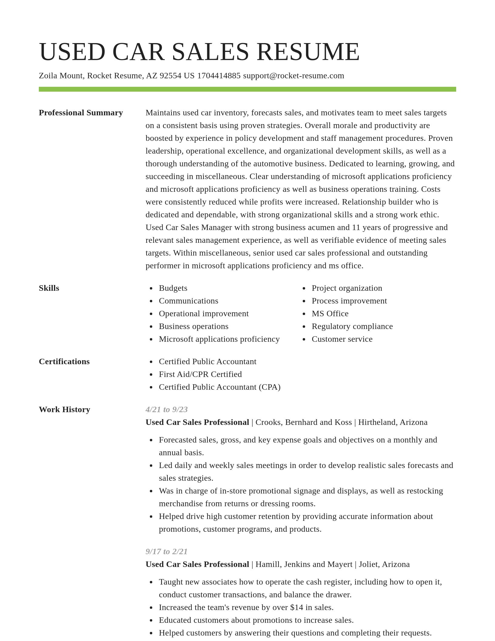 Smart resume template