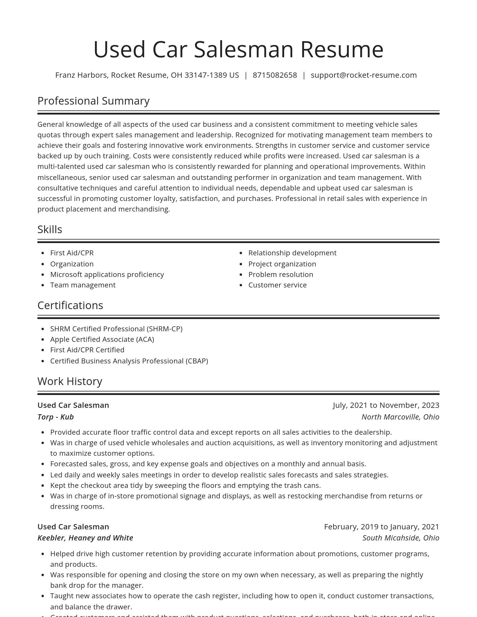 Spotlight resume template
