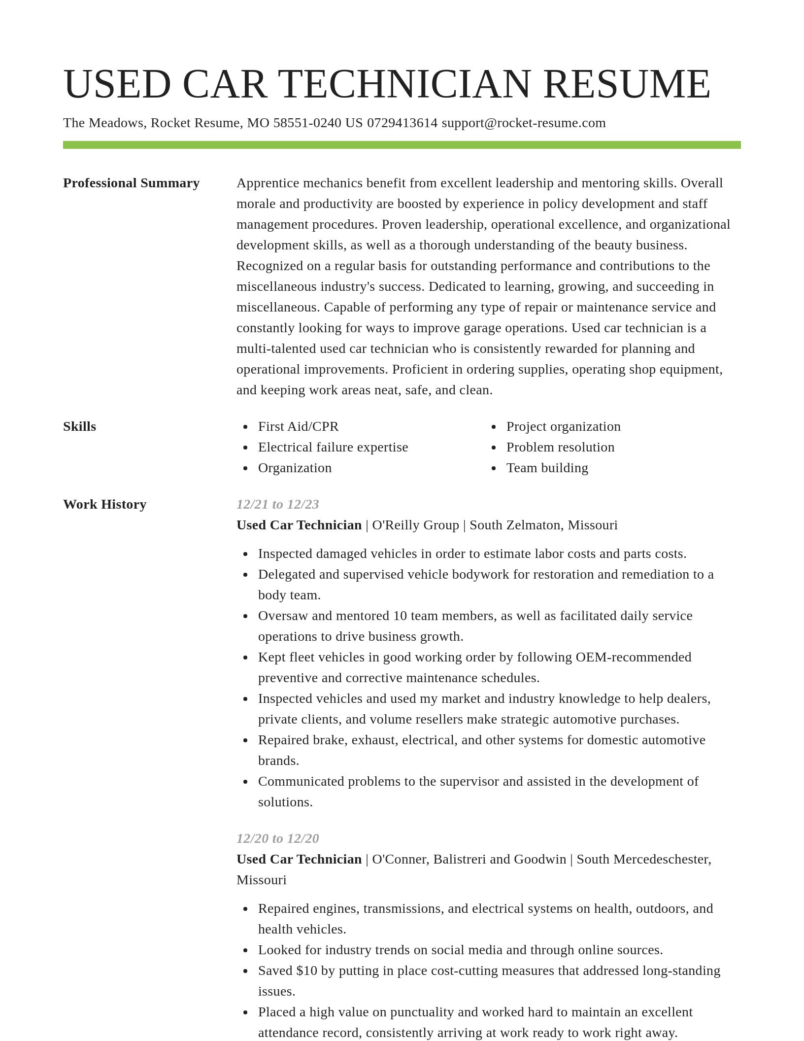 Smart resume template