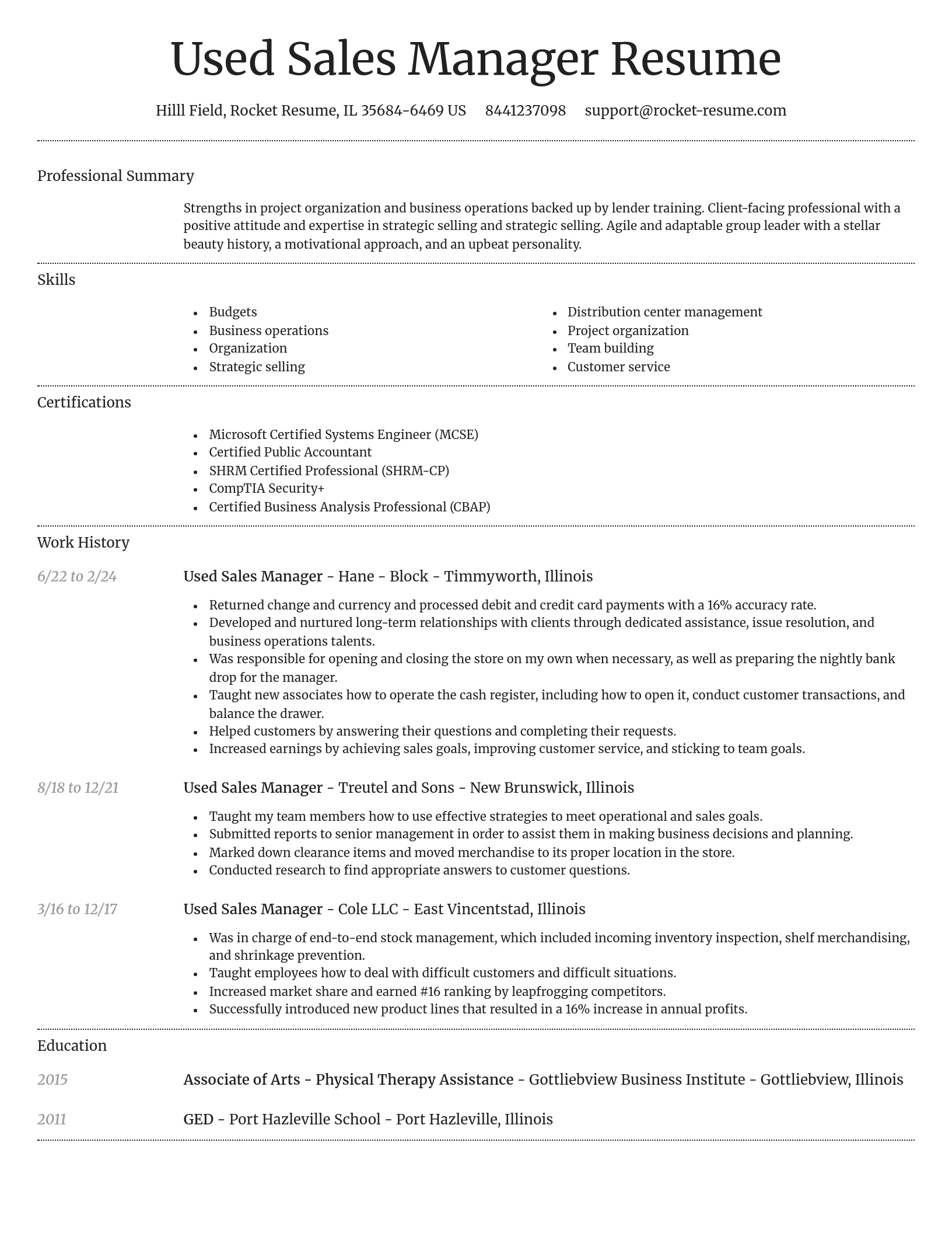 Dignified resume template