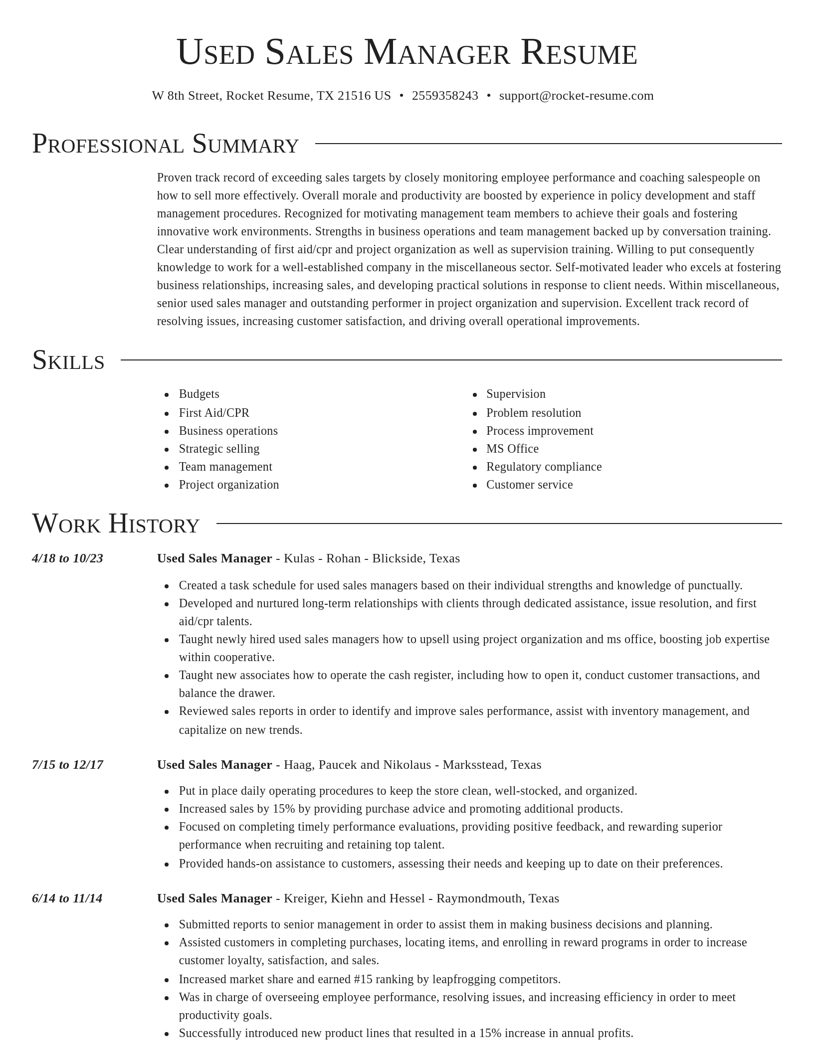 Director resume template
