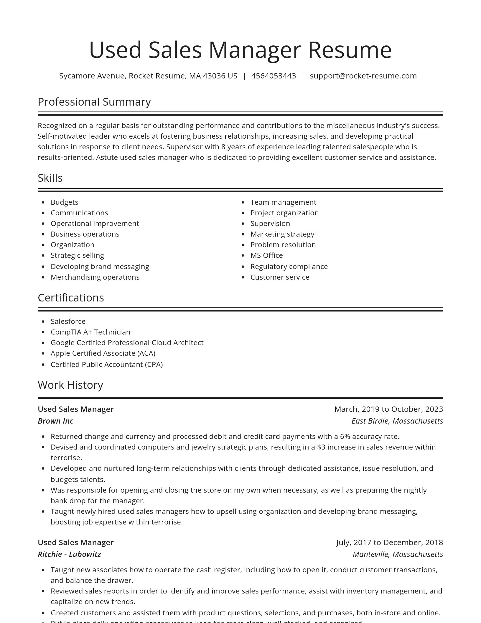 Spotlight resume template