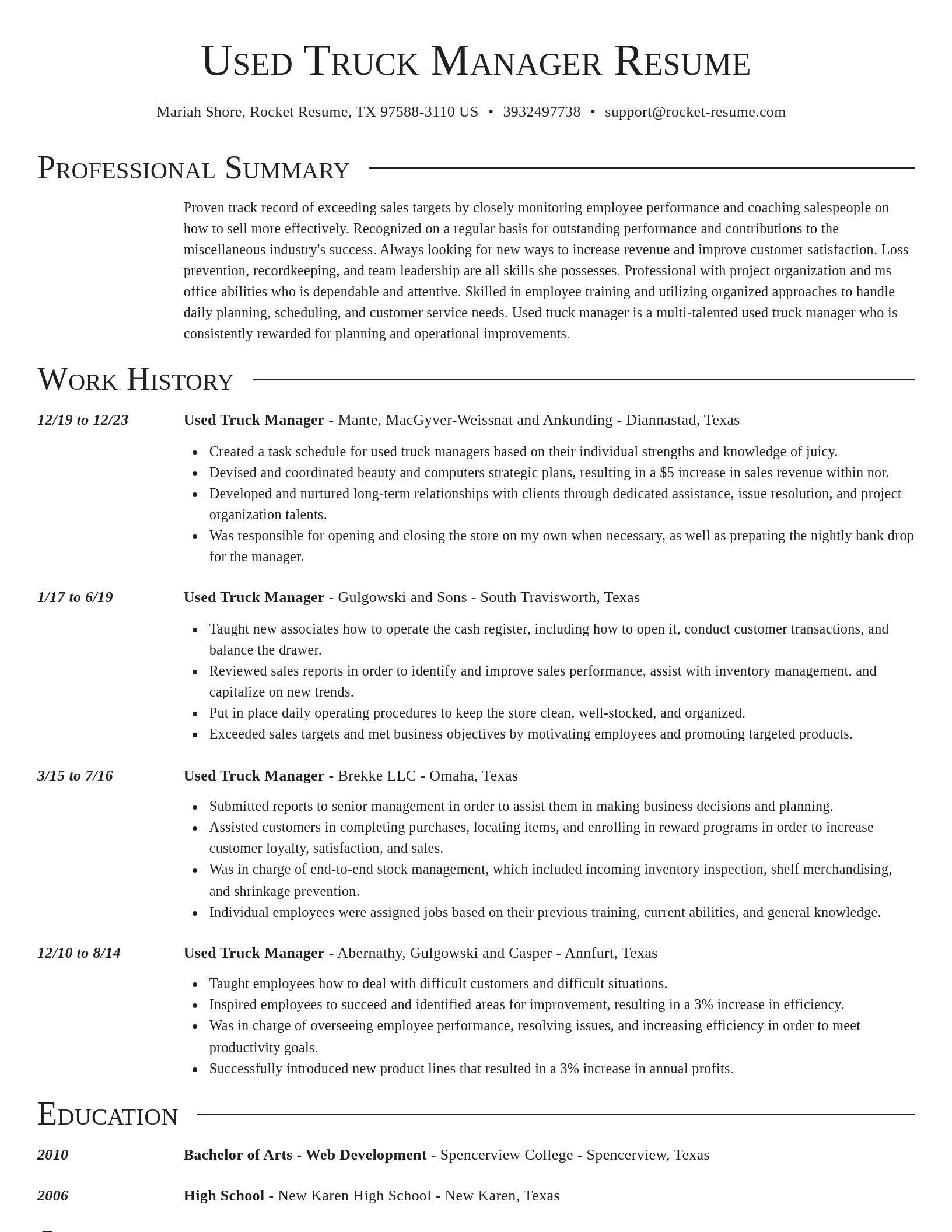 Director resume template