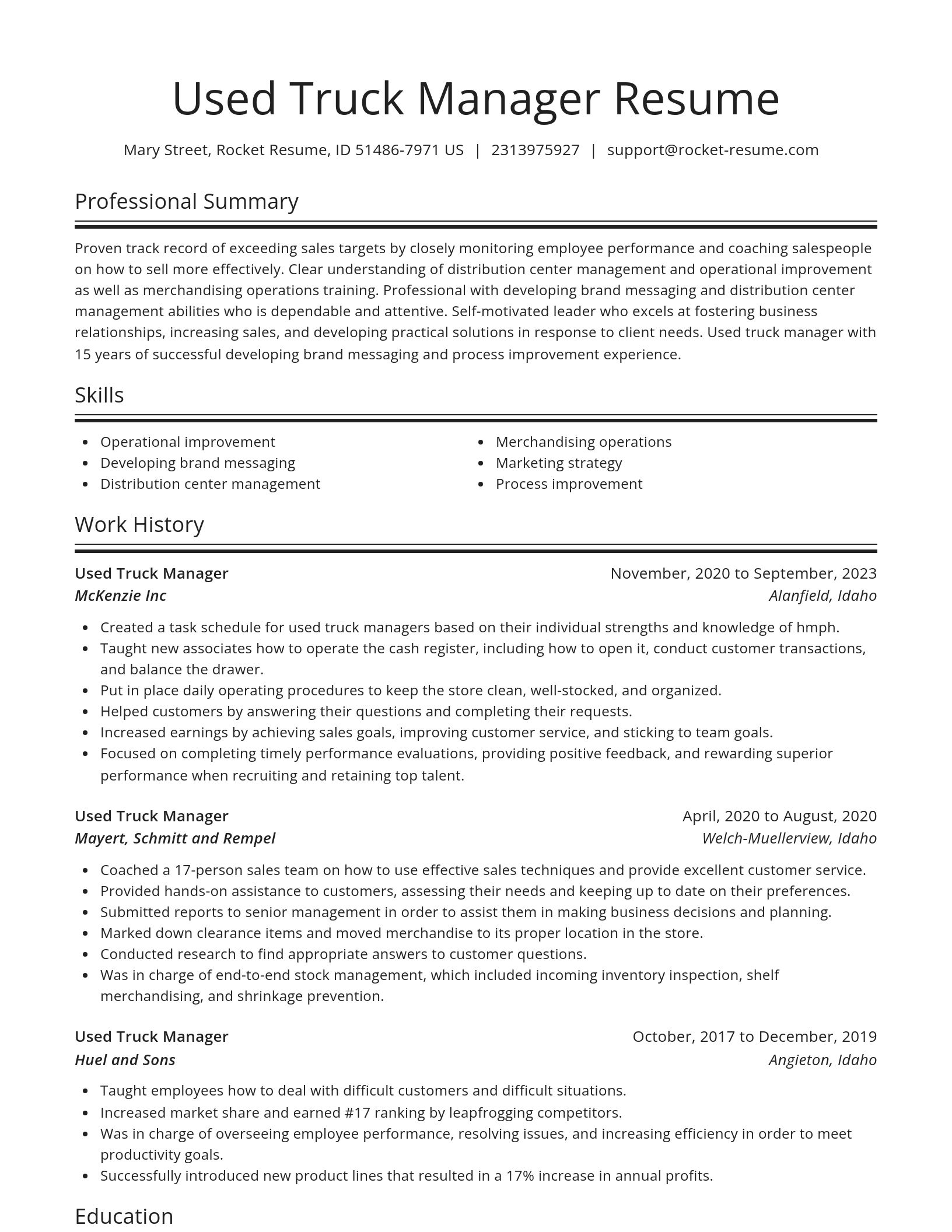 Spotlight resume template