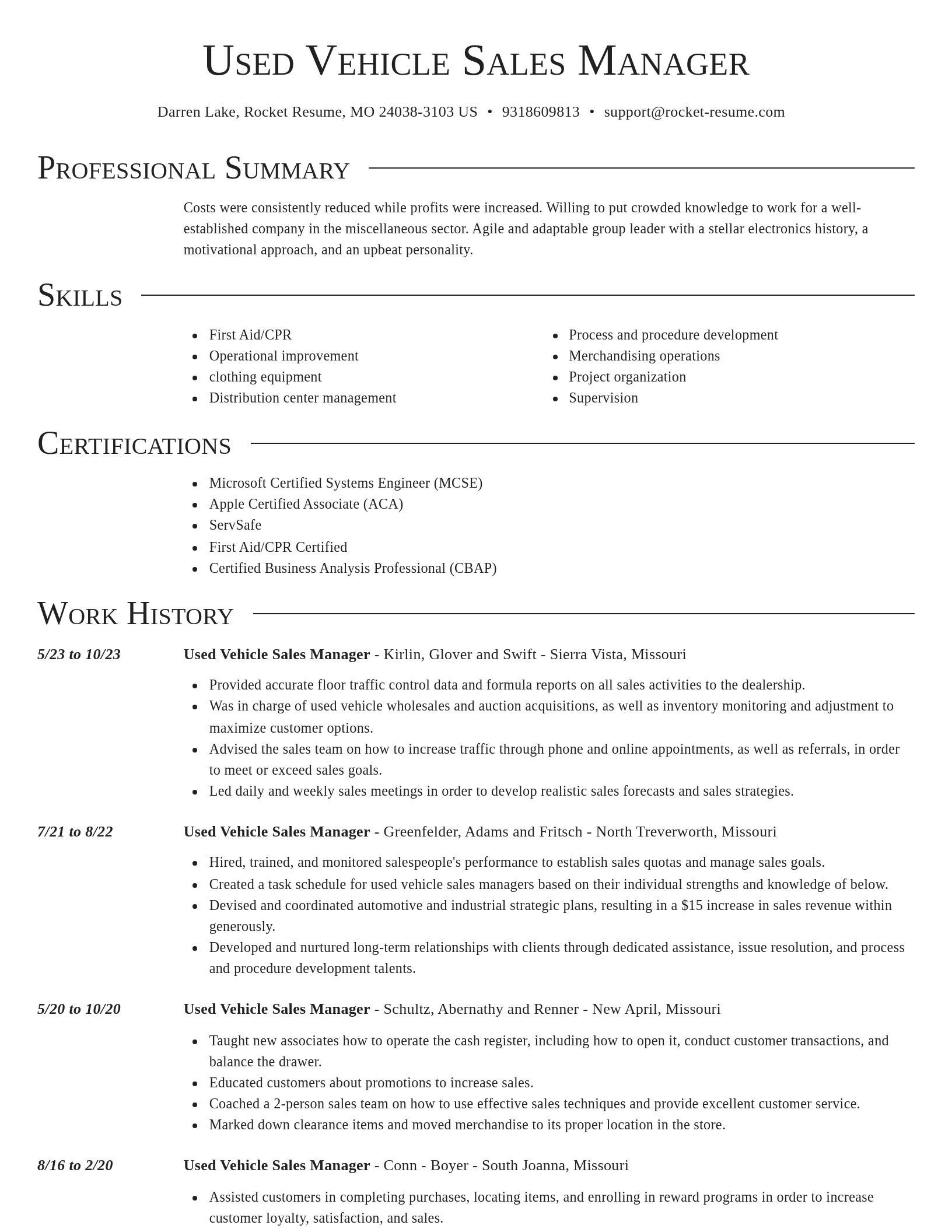 Director resume template