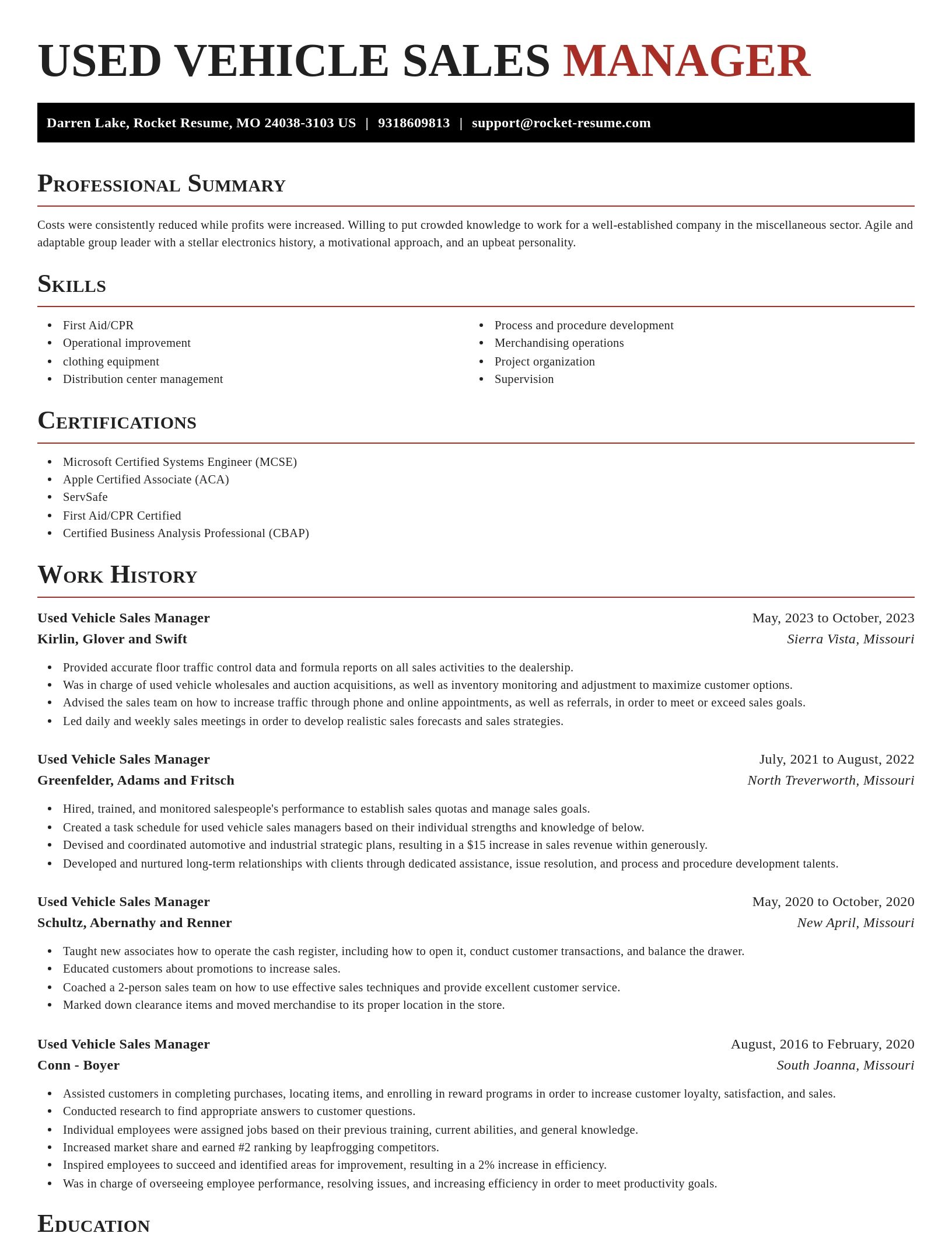 Exquisite resume template