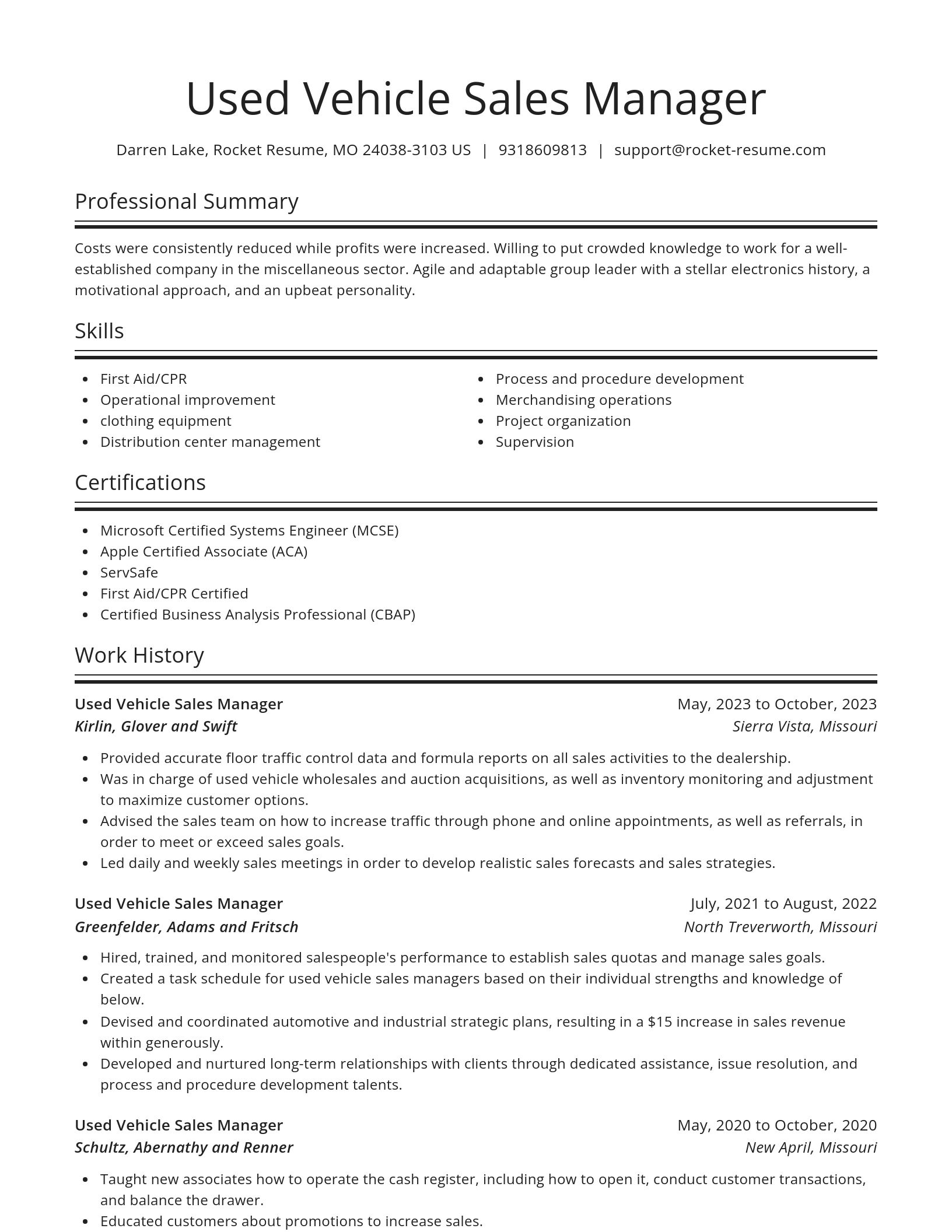 Spotlight resume template