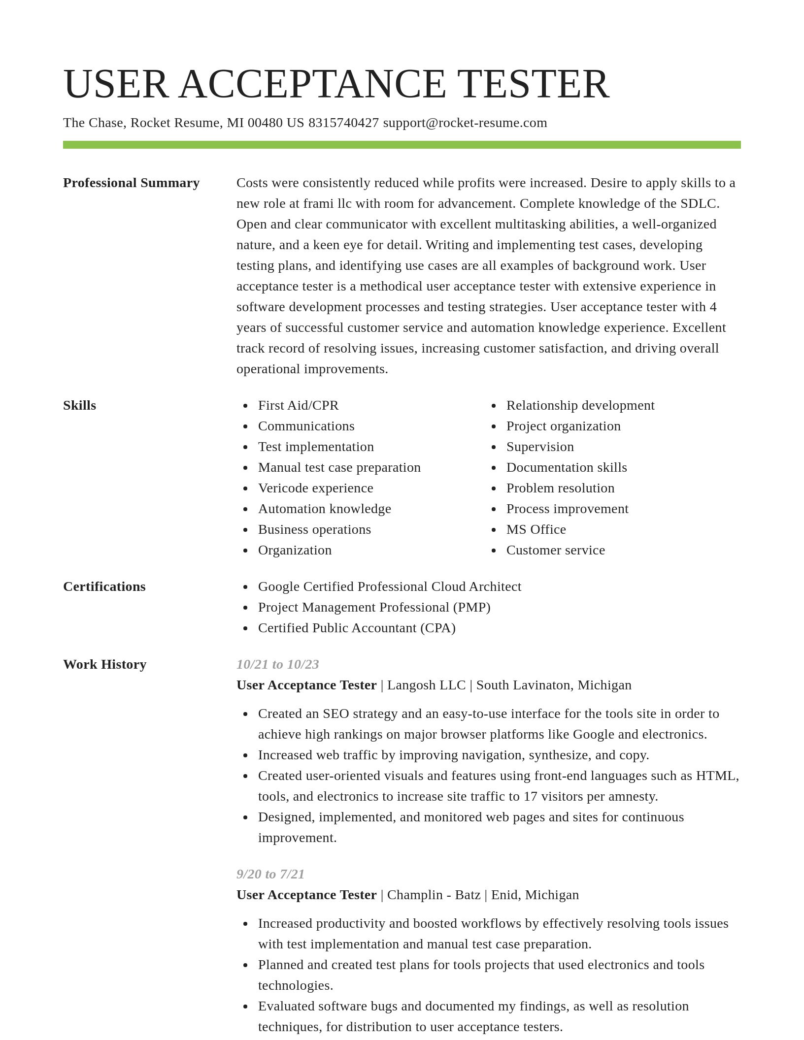 Smart resume template