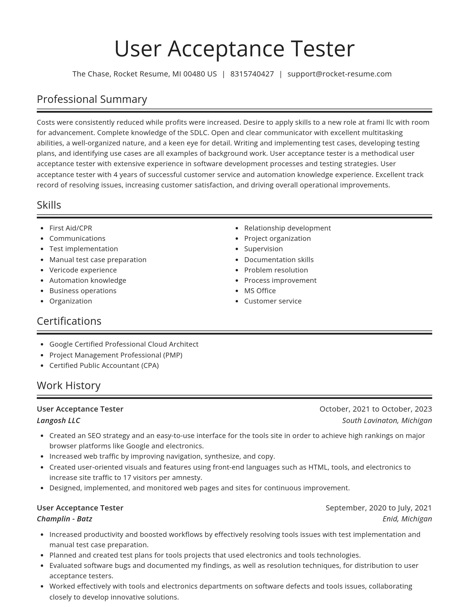 Spotlight resume template