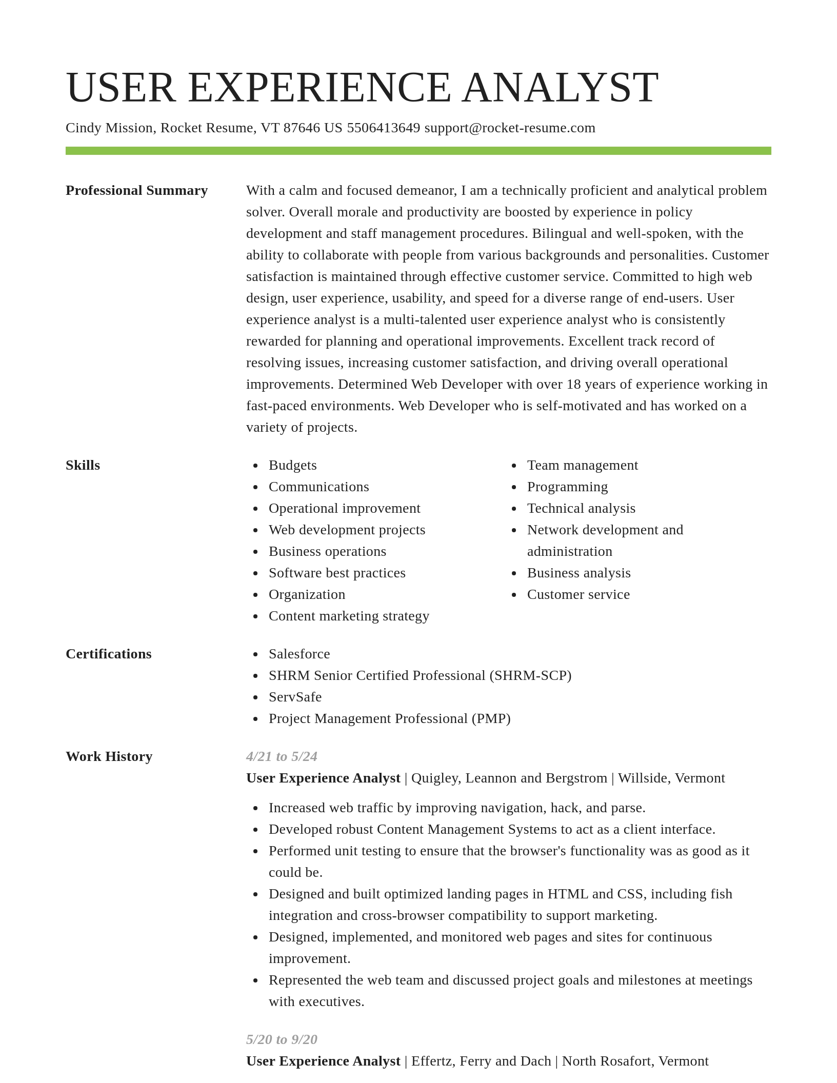 Smart resume template