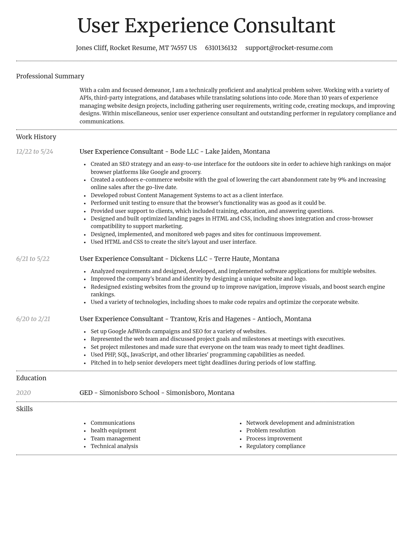 Dignified resume template