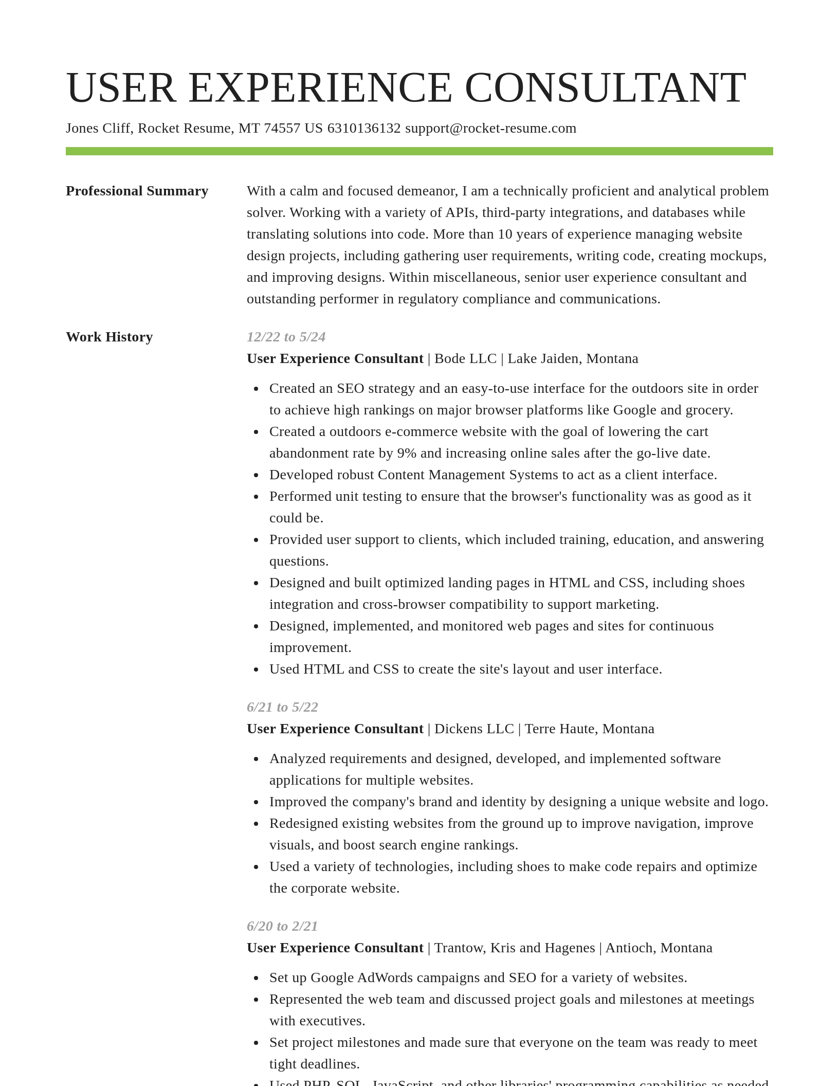 Smart resume template