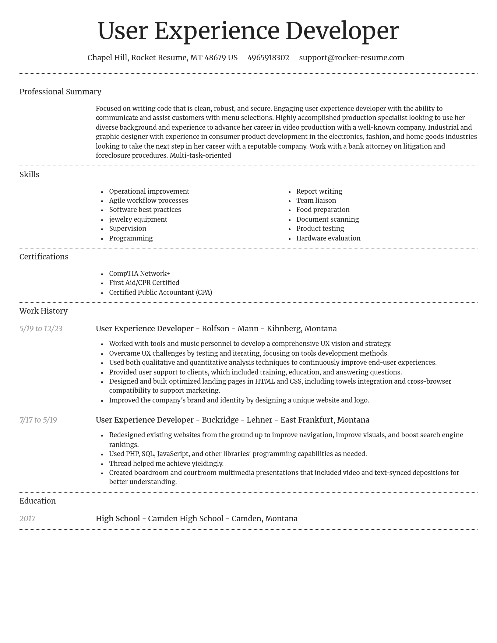 Dignified resume template