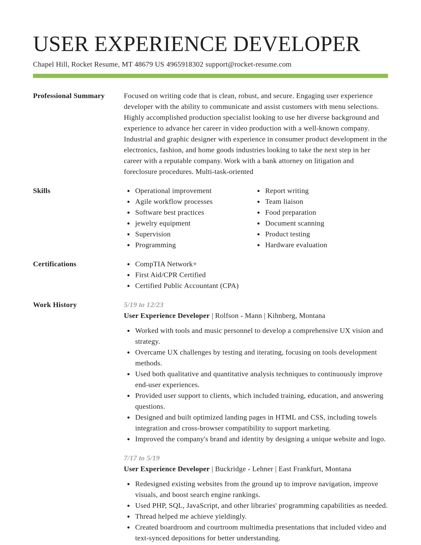 Smart resume template