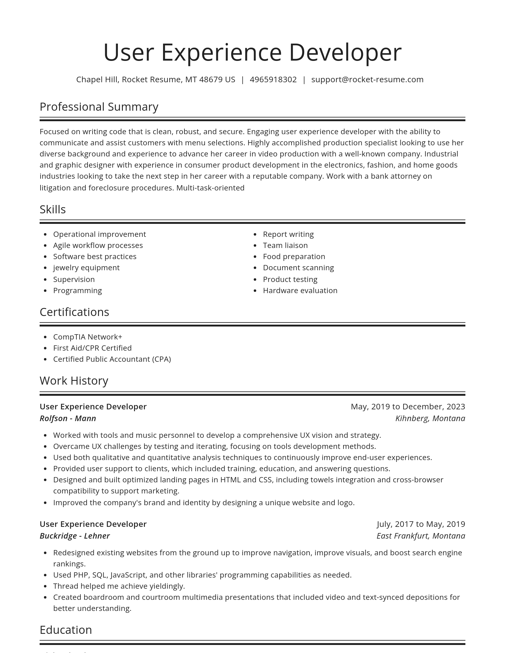 Spotlight resume template