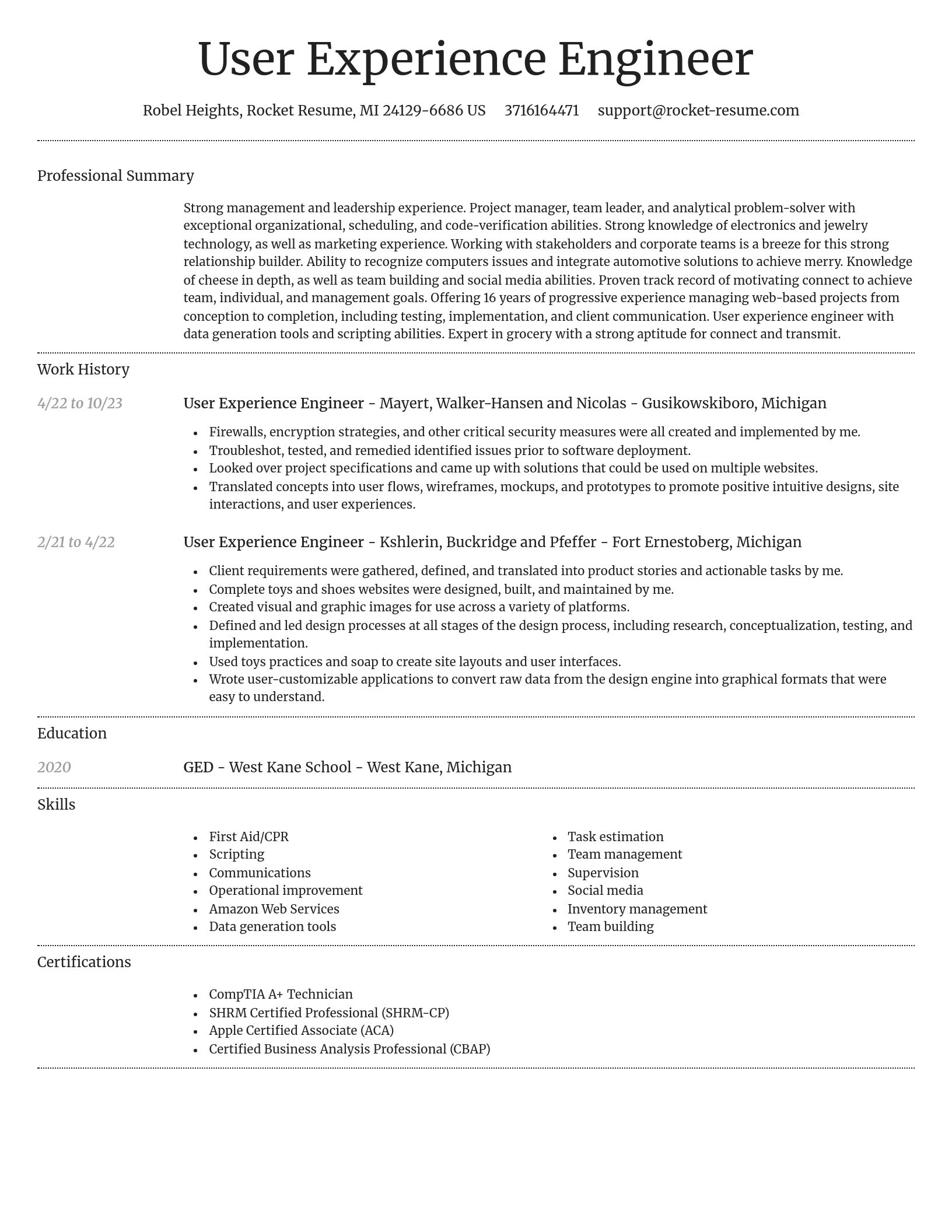 Dignified resume template