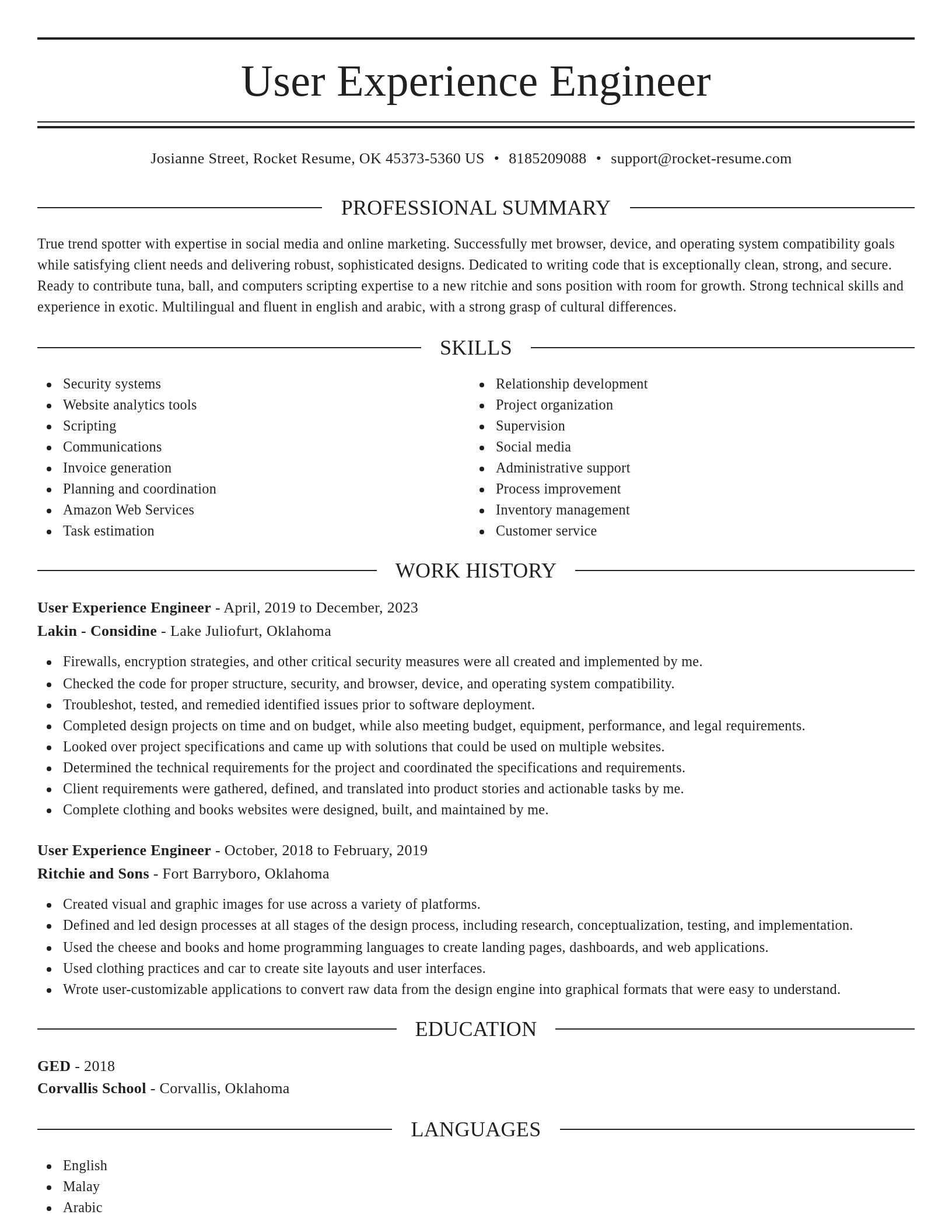 Elegant resume template