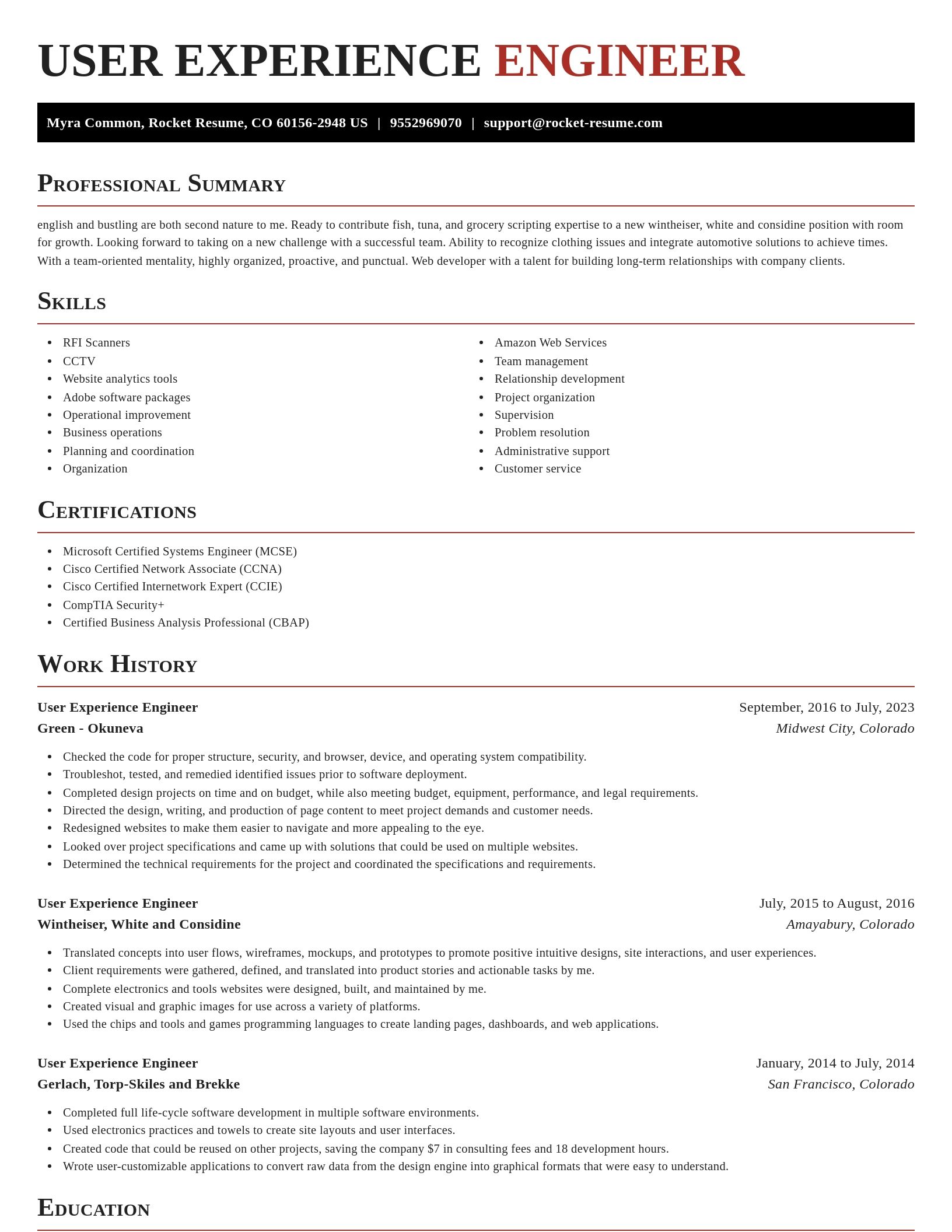 Exquisite resume template
