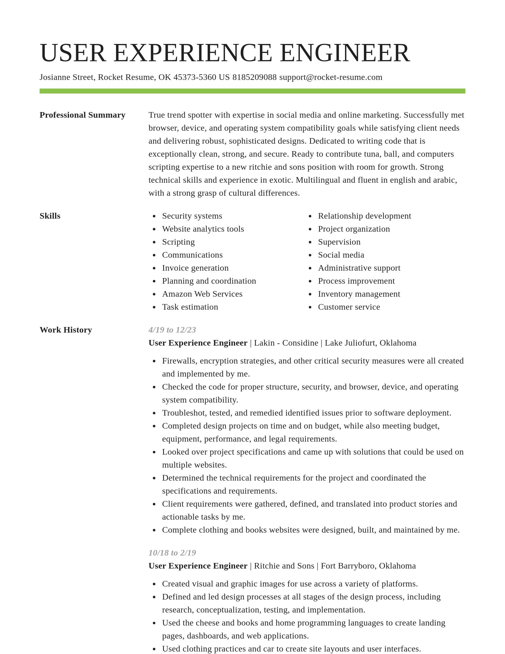 Smart resume template