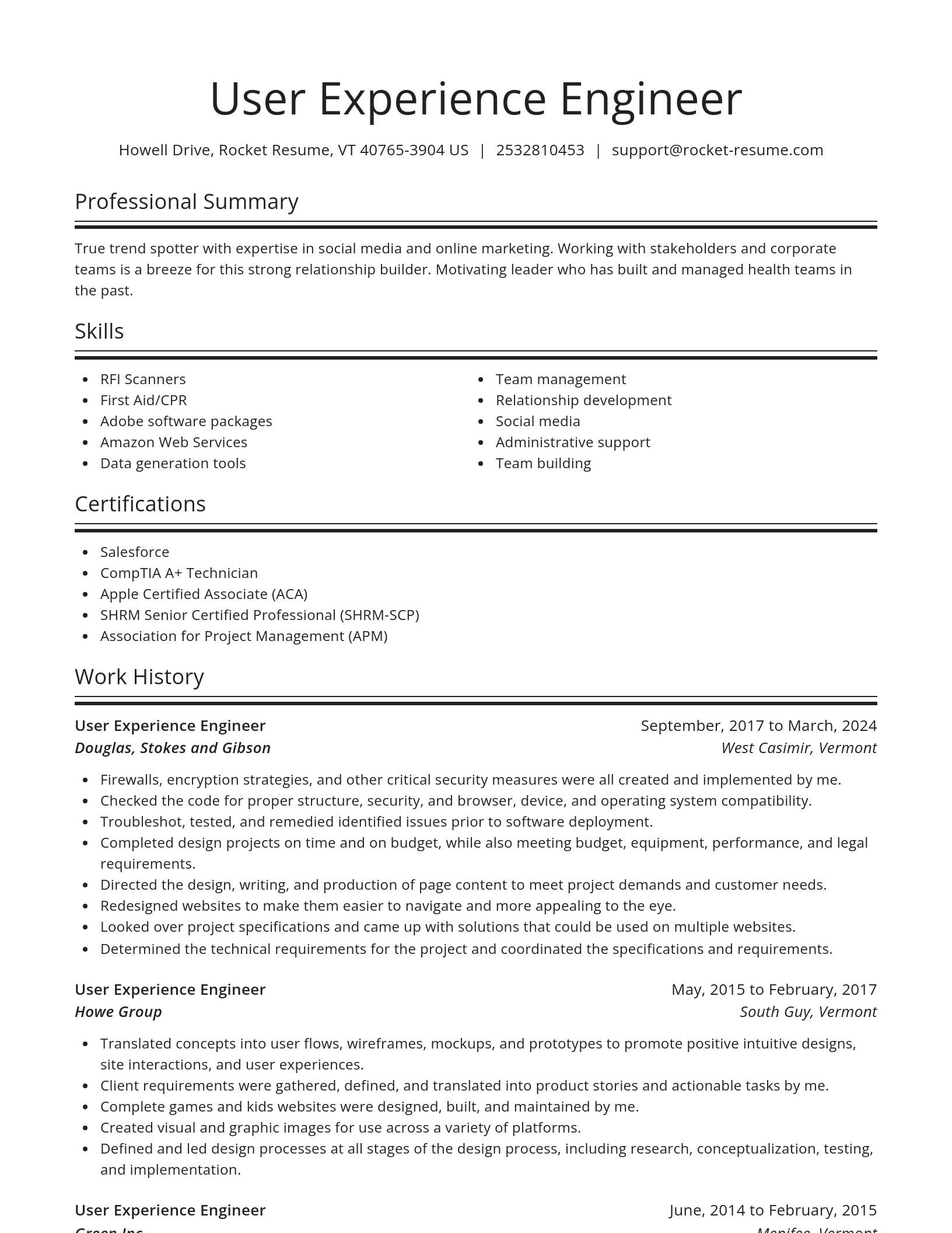 Spotlight resume template