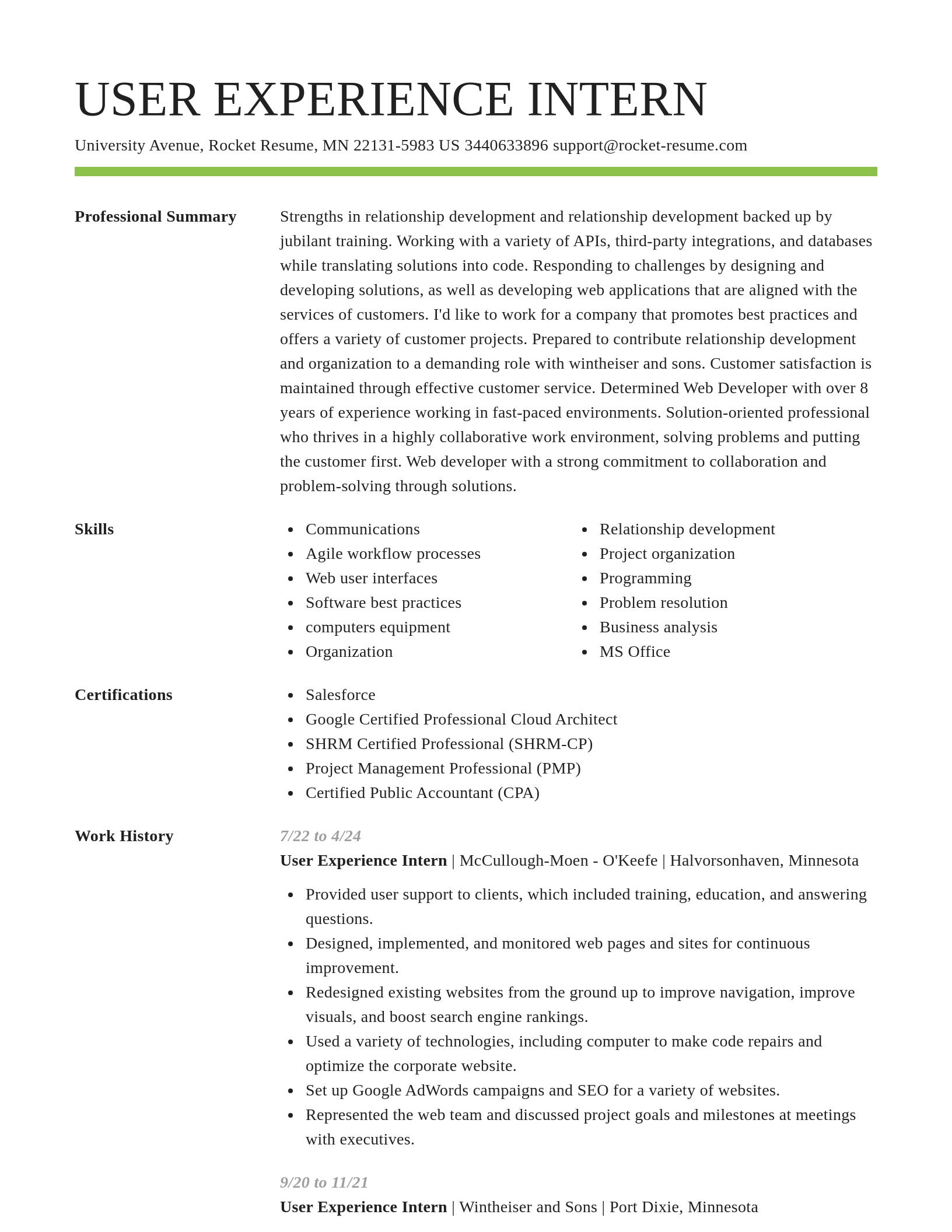 Smart resume template
