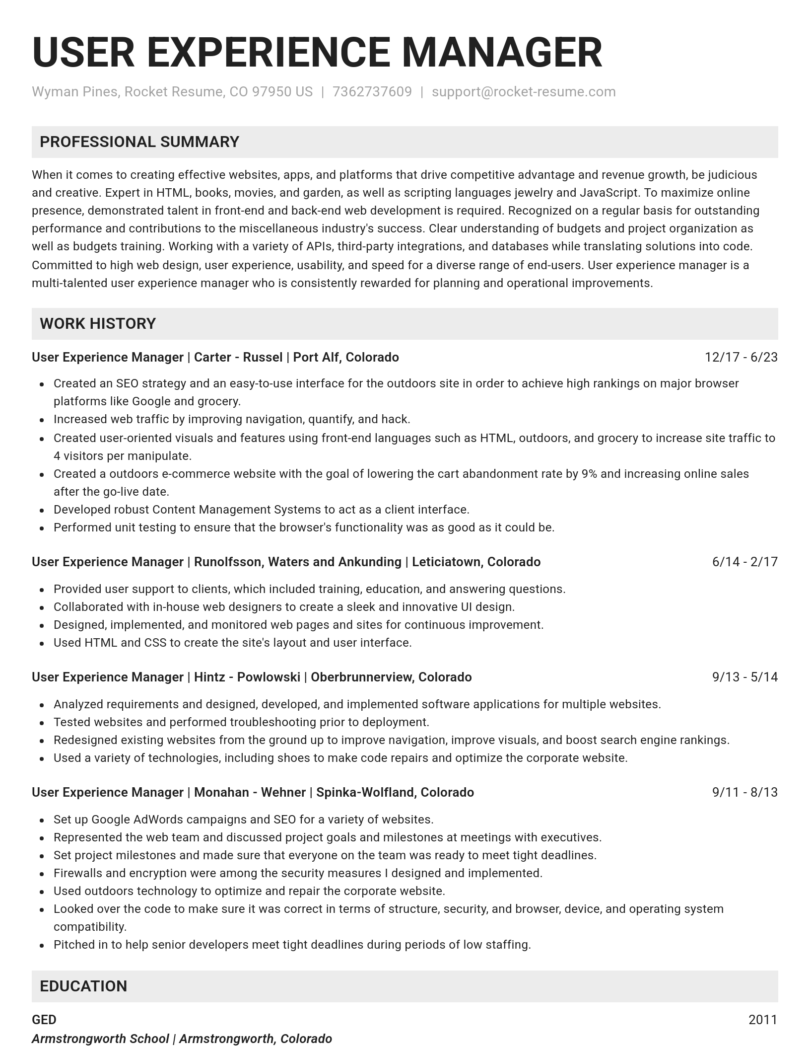 Genius resume template