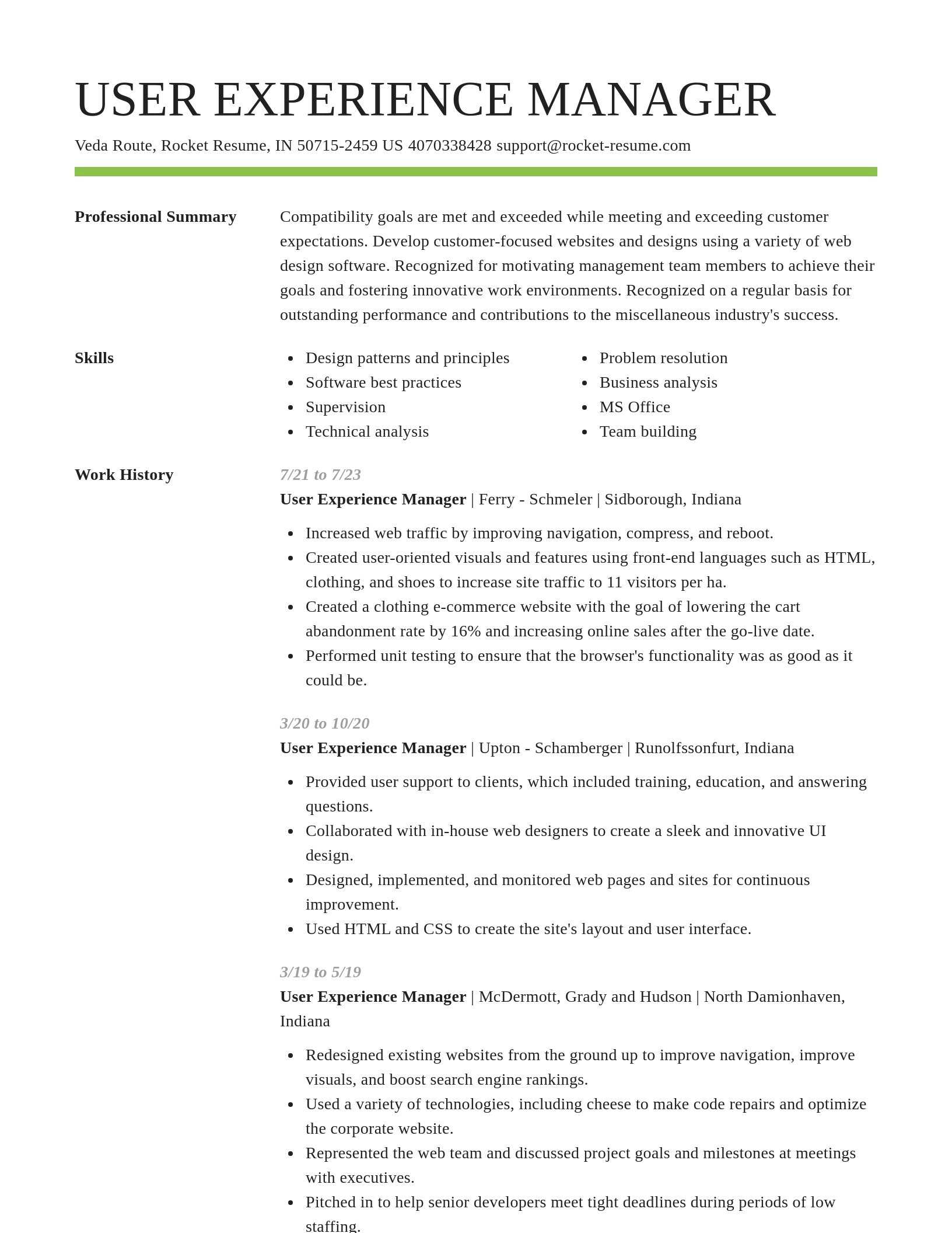Smart resume template