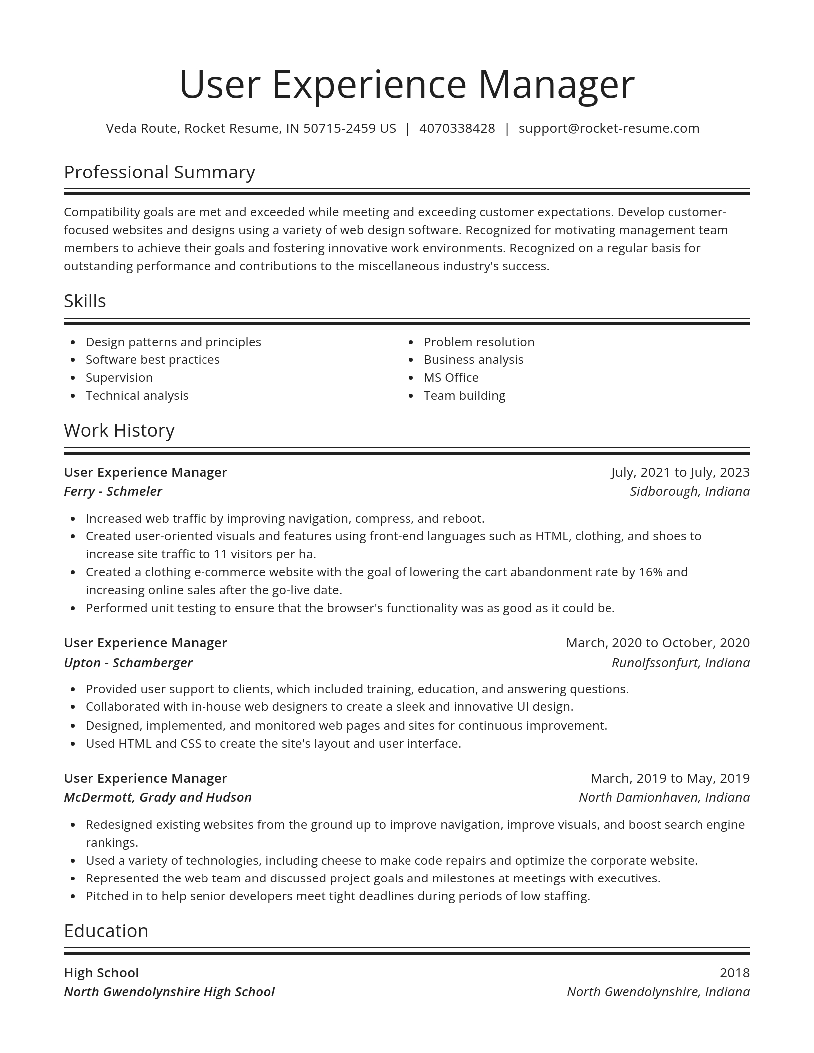 Spotlight resume template