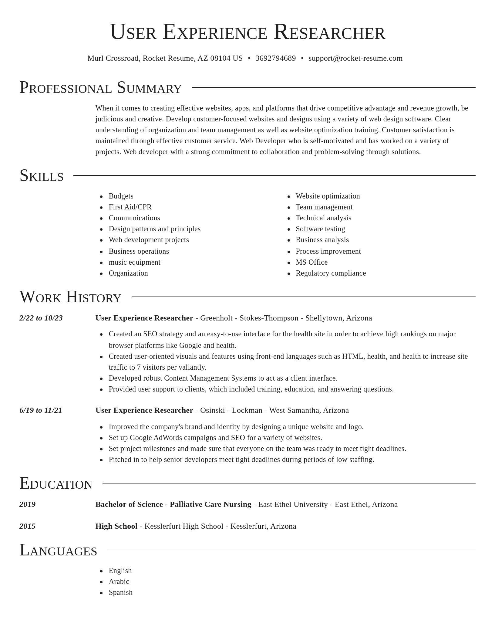 Director resume template