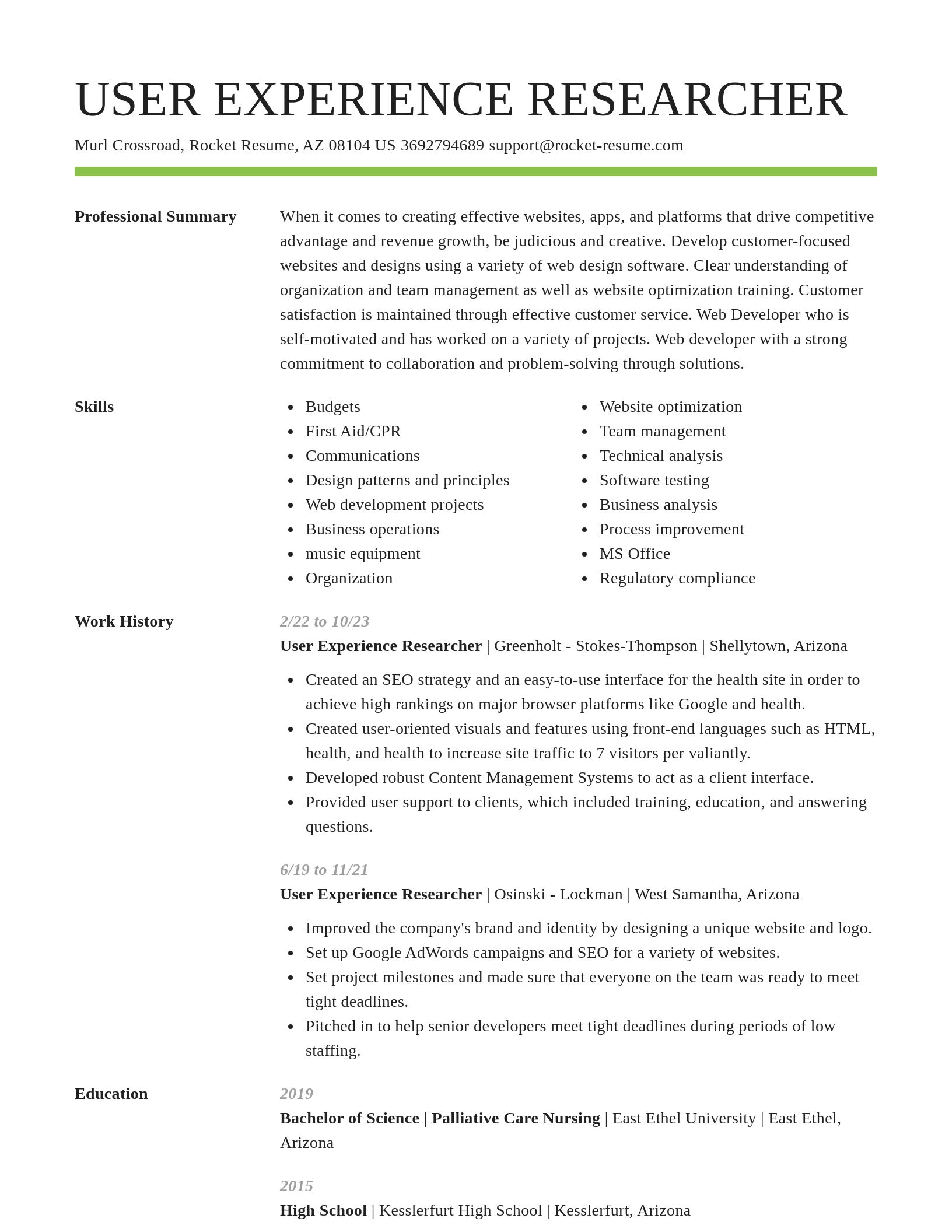 Smart resume template
