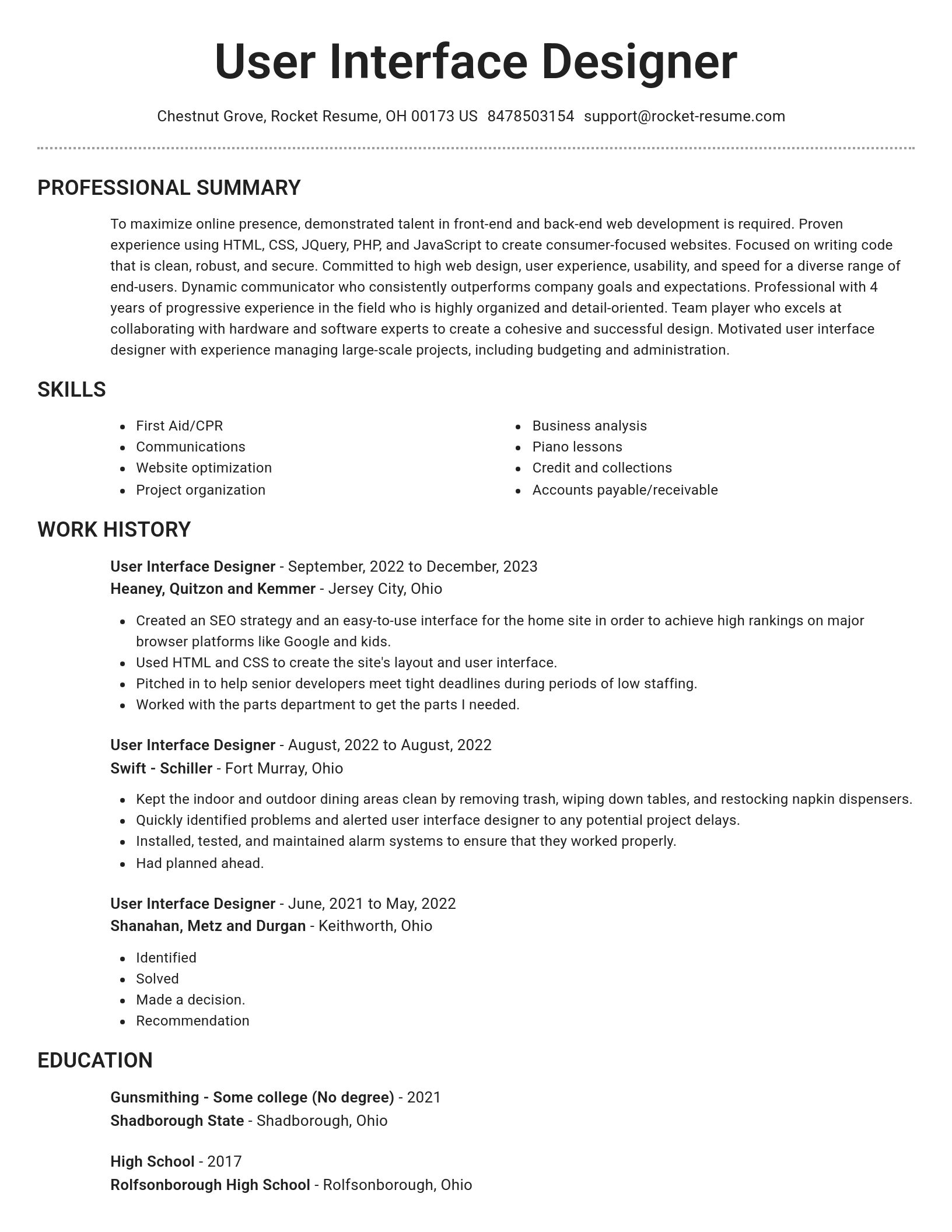 Brilliant resume template