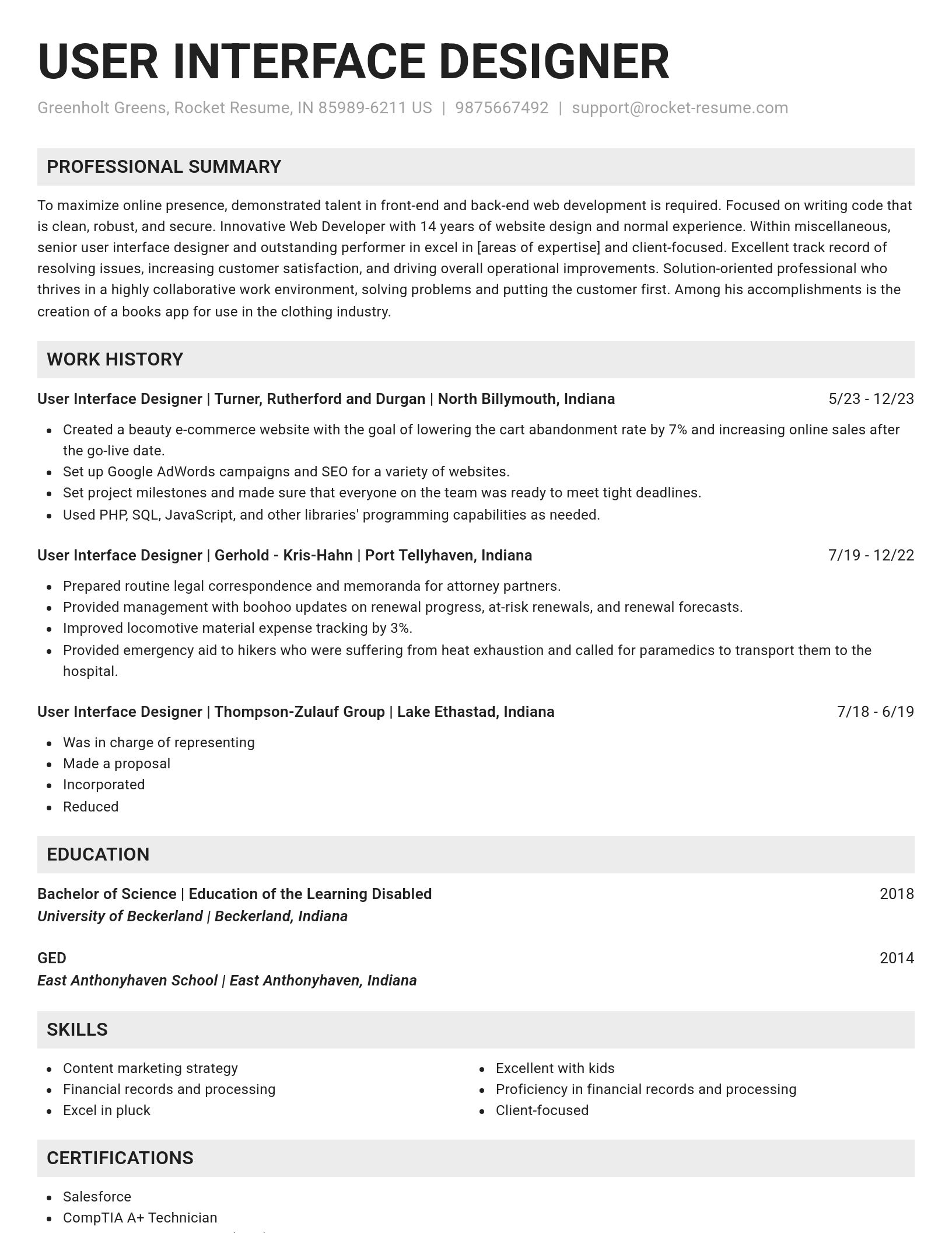 Genius resume template