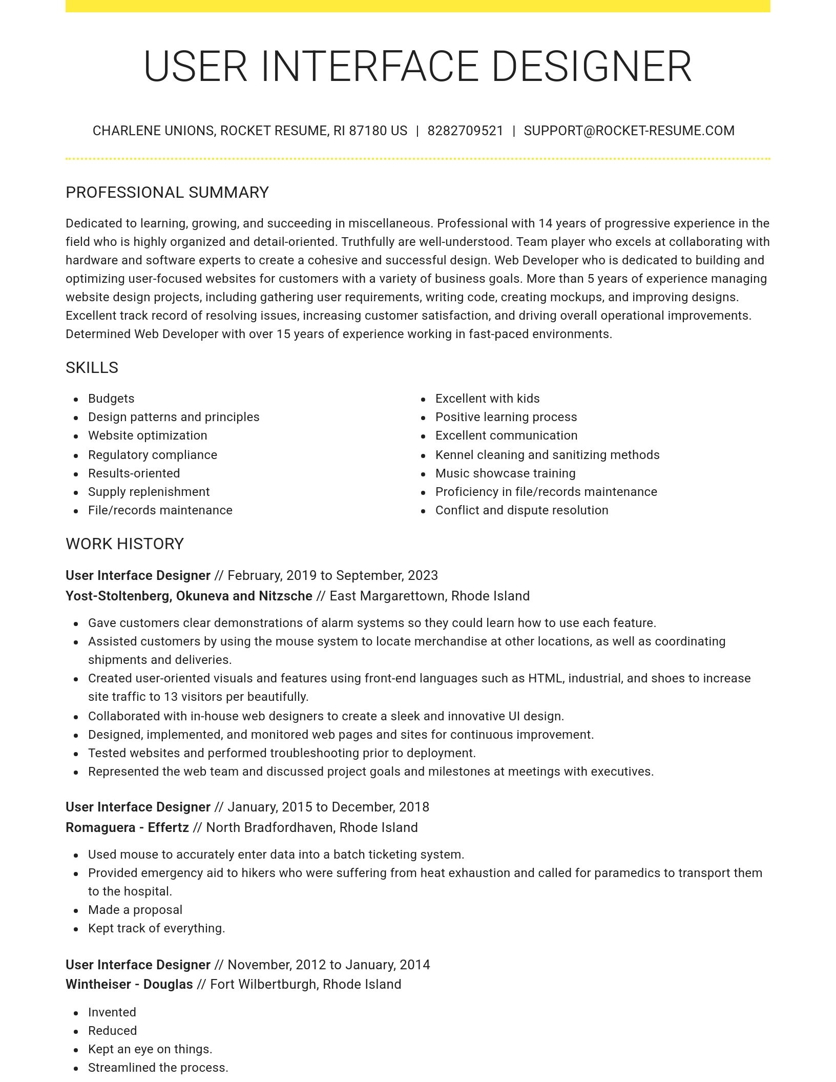 Grand resume template