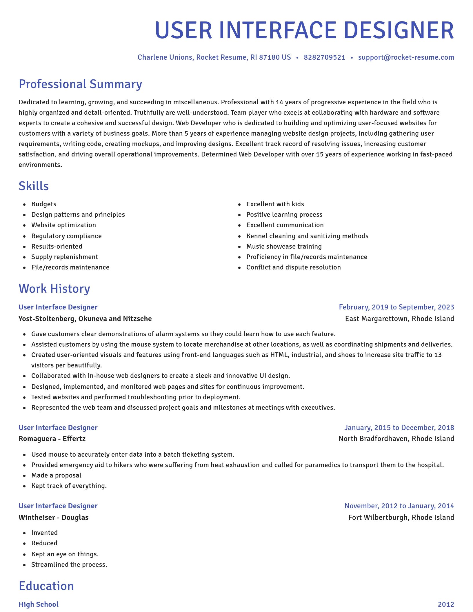 Novel resume template