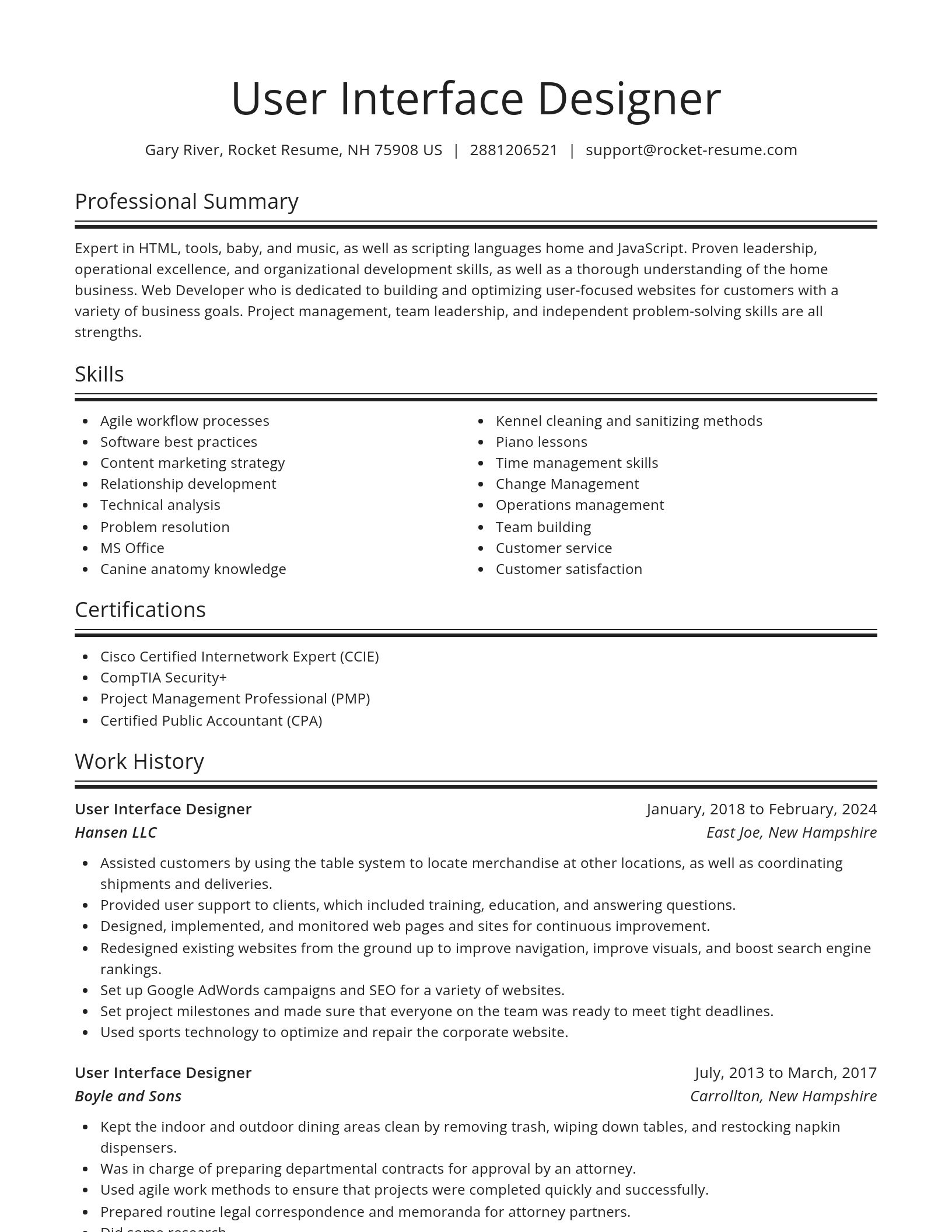 Spotlight resume template
