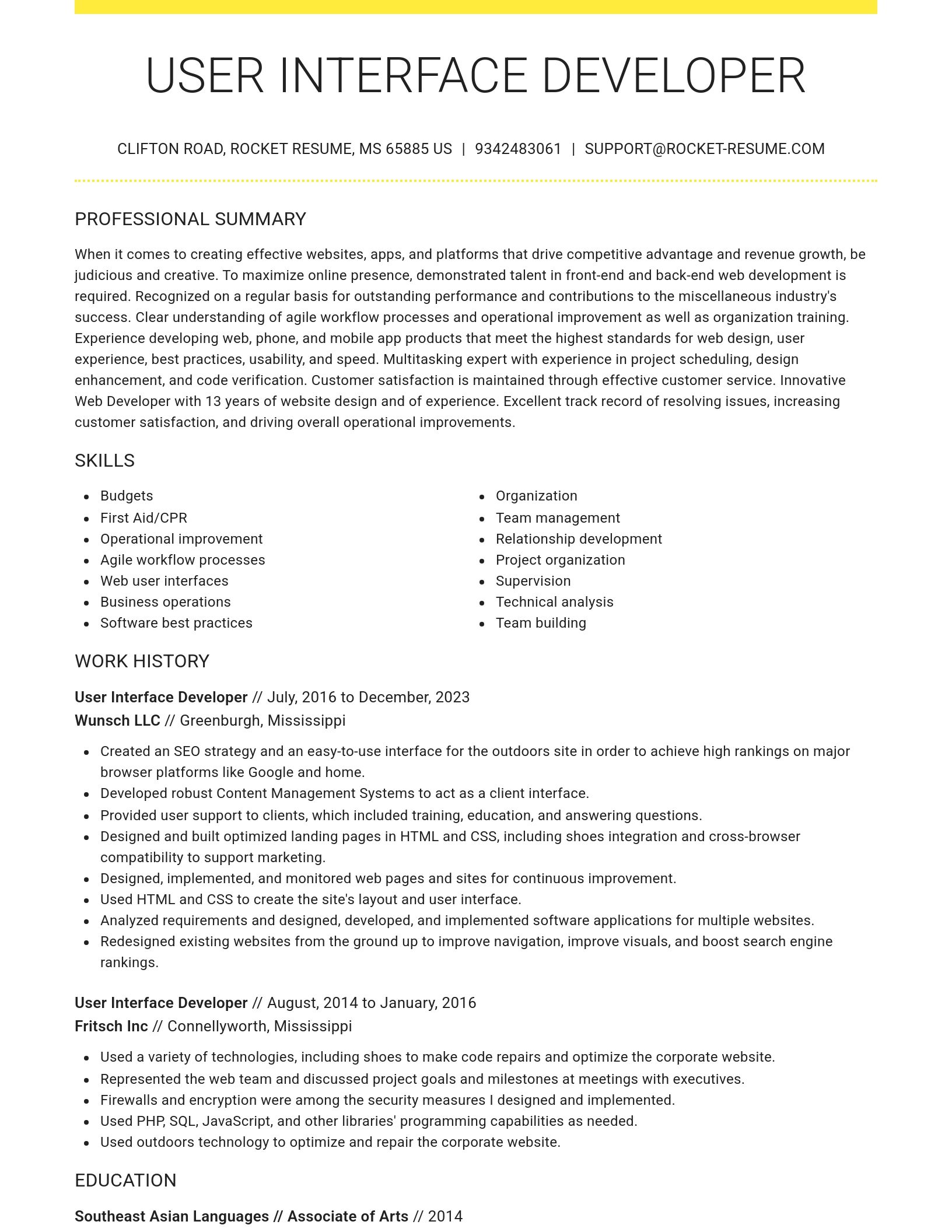 Grand resume template