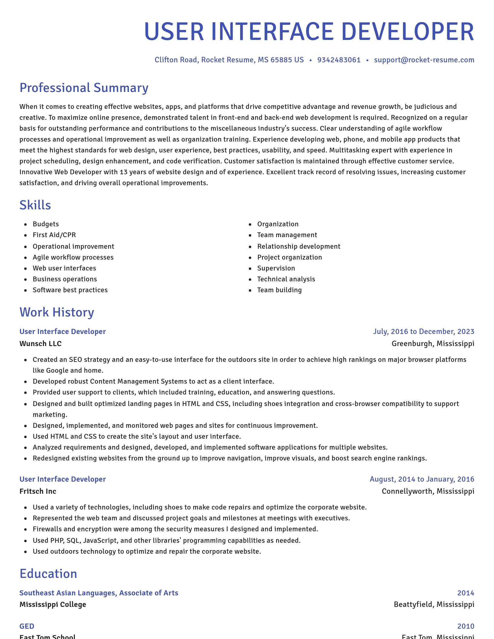 Novel resume template