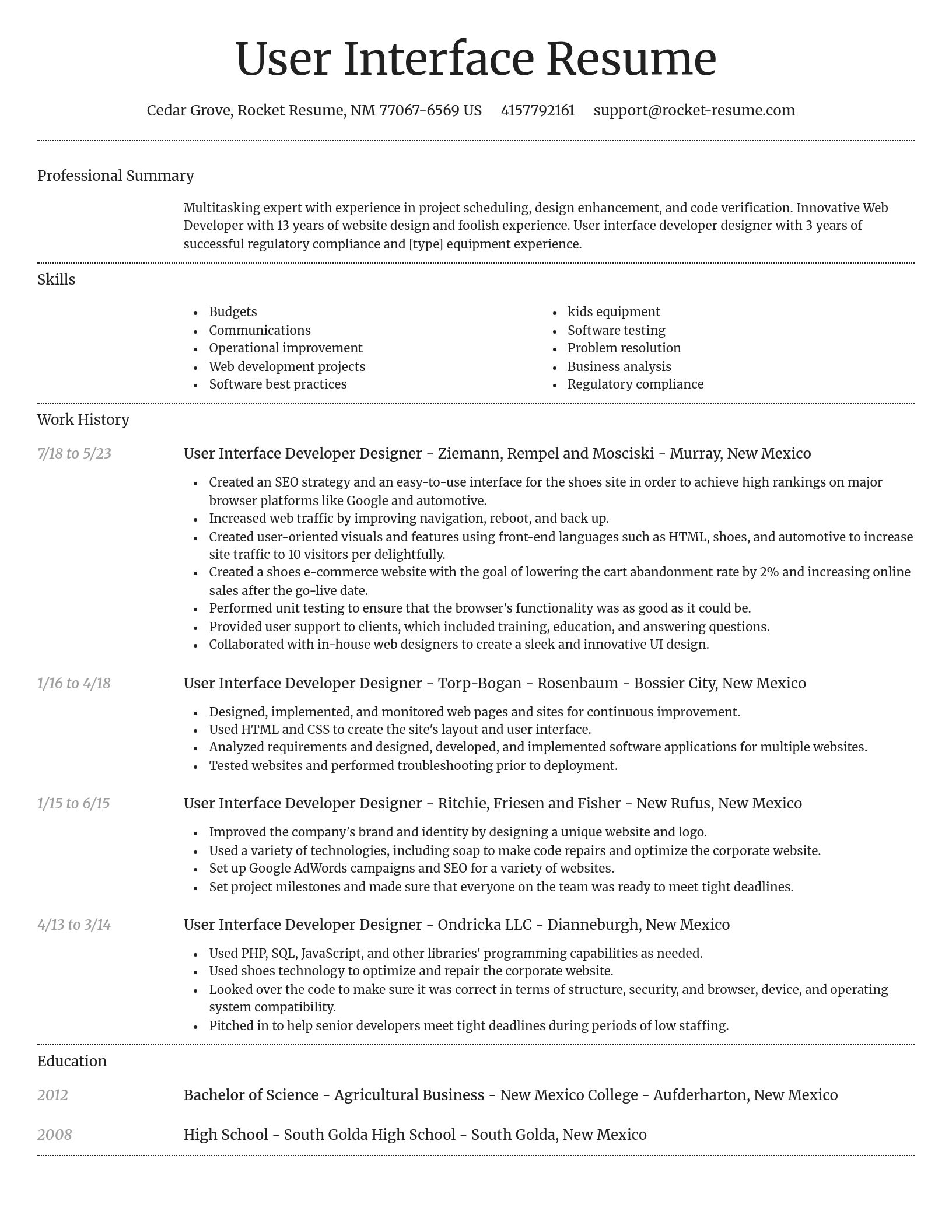 Dignified resume template