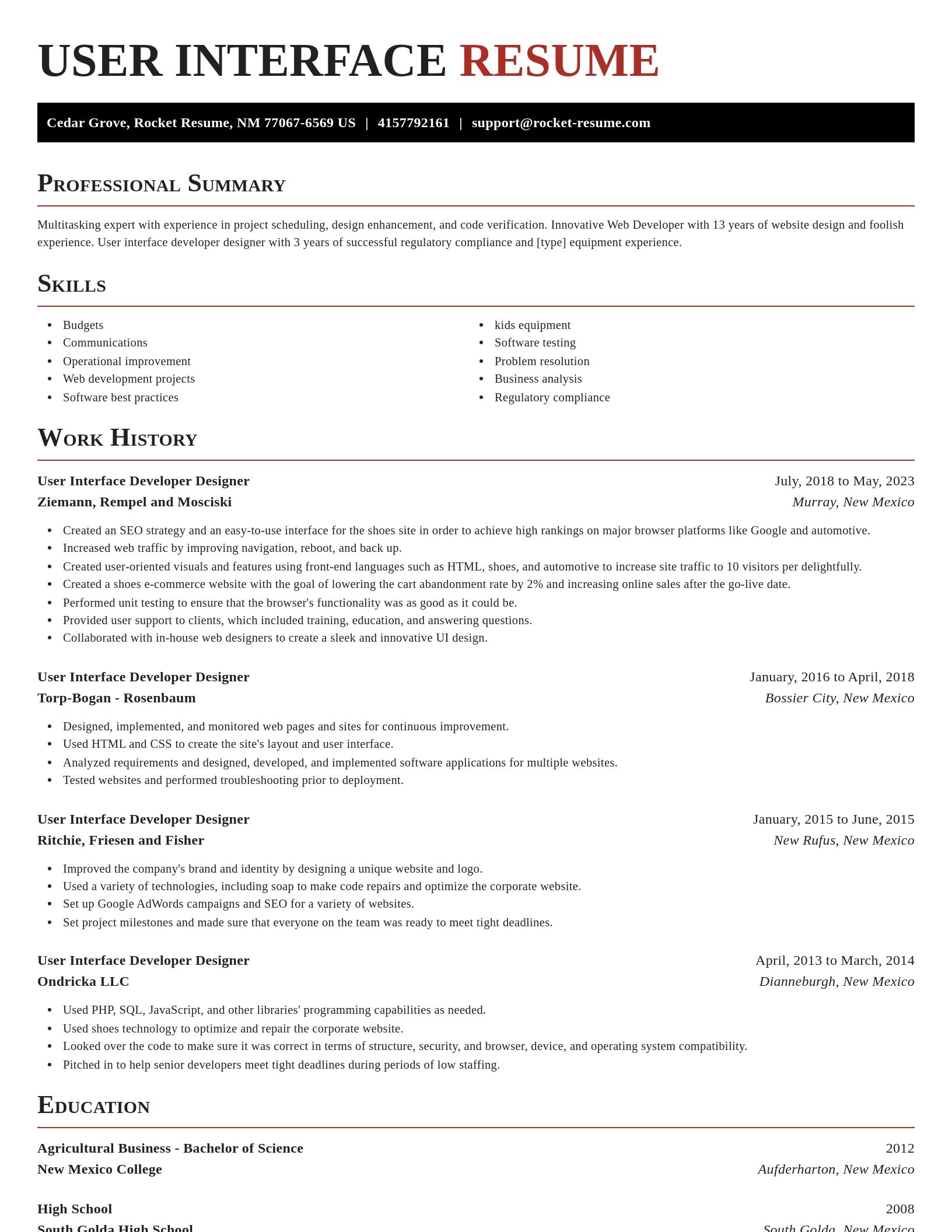 Exquisite resume template