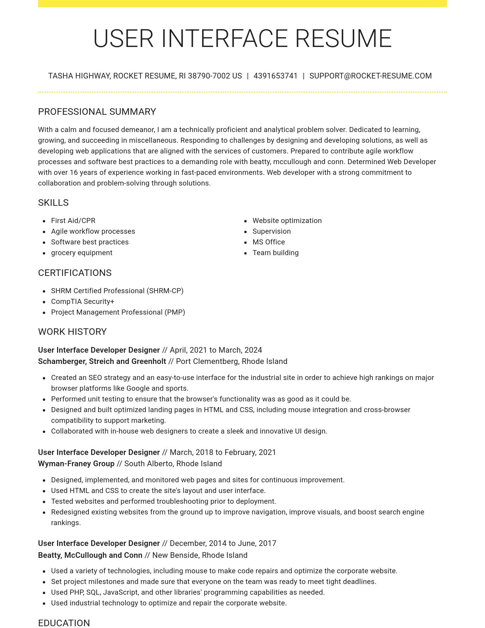 Grand resume template