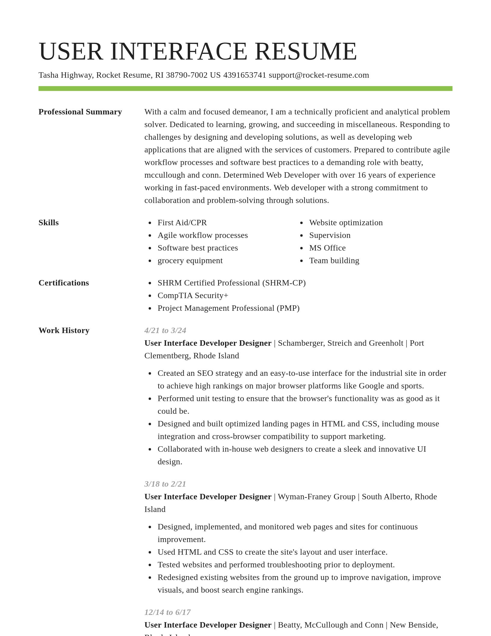 Smart resume template