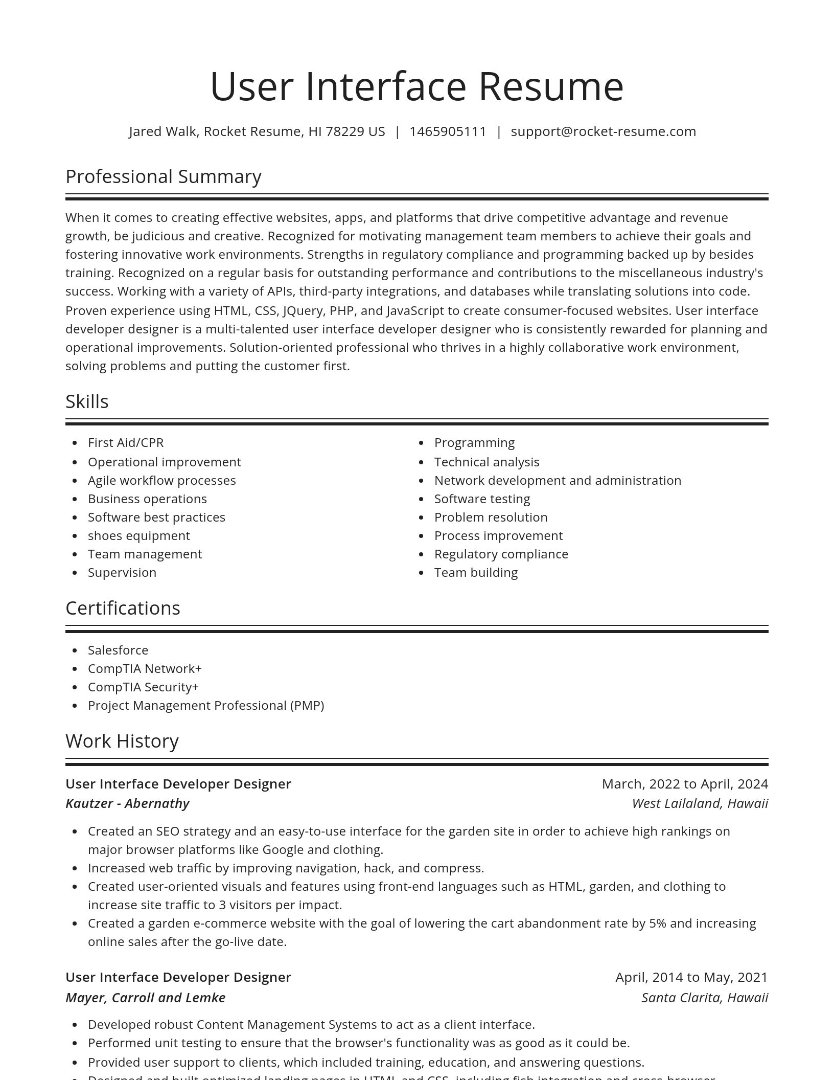 Spotlight resume template
