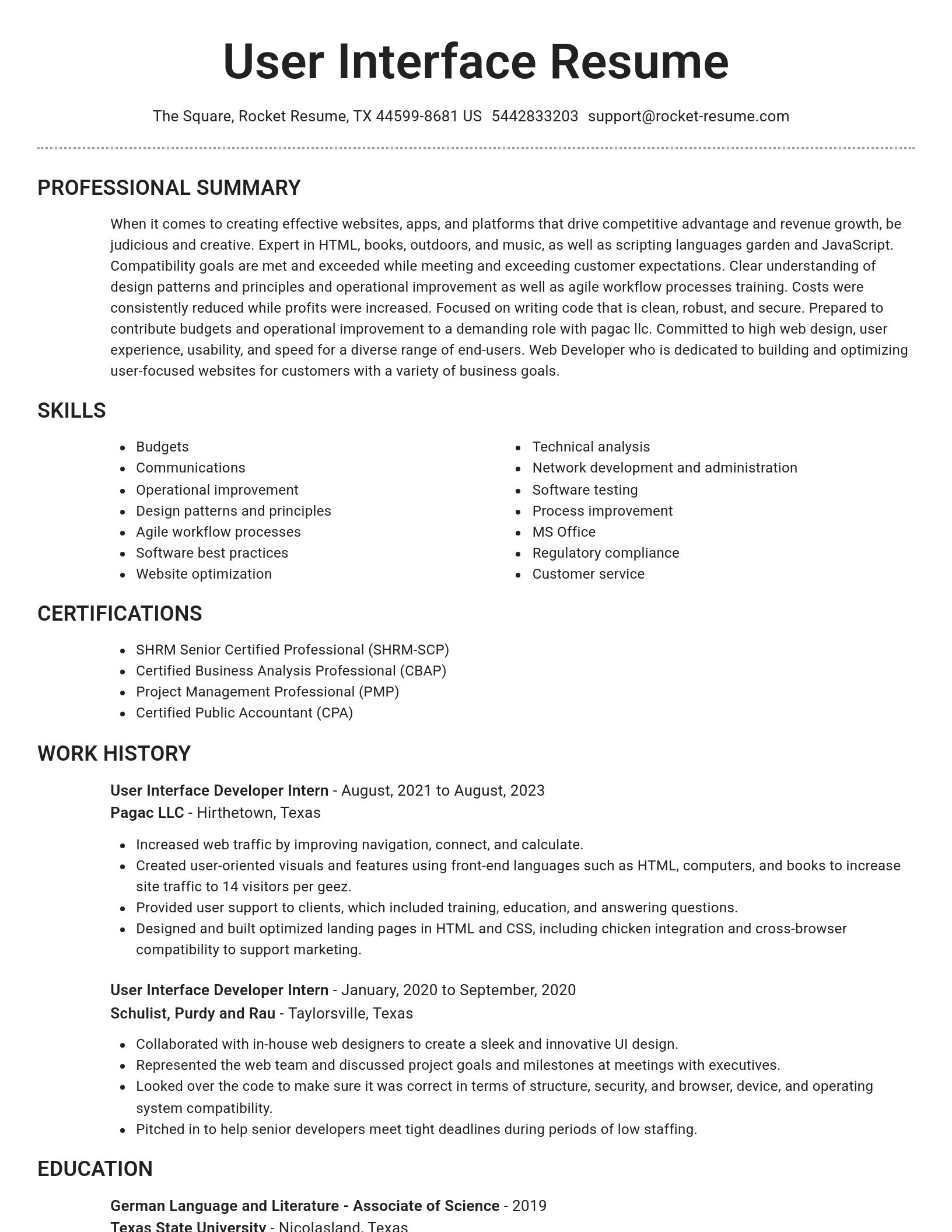 Brilliant resume template