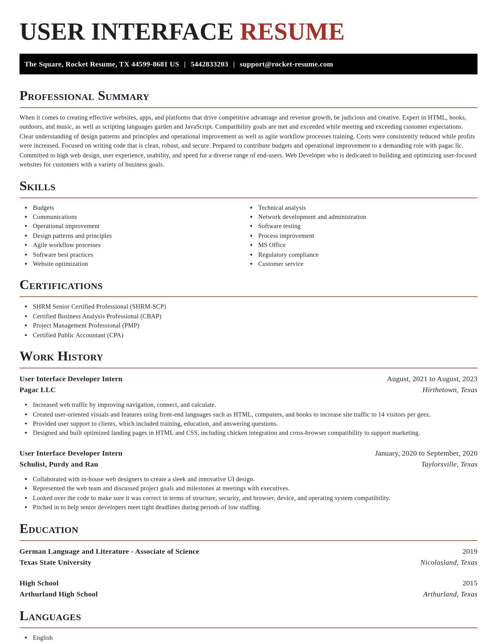 Exquisite resume template